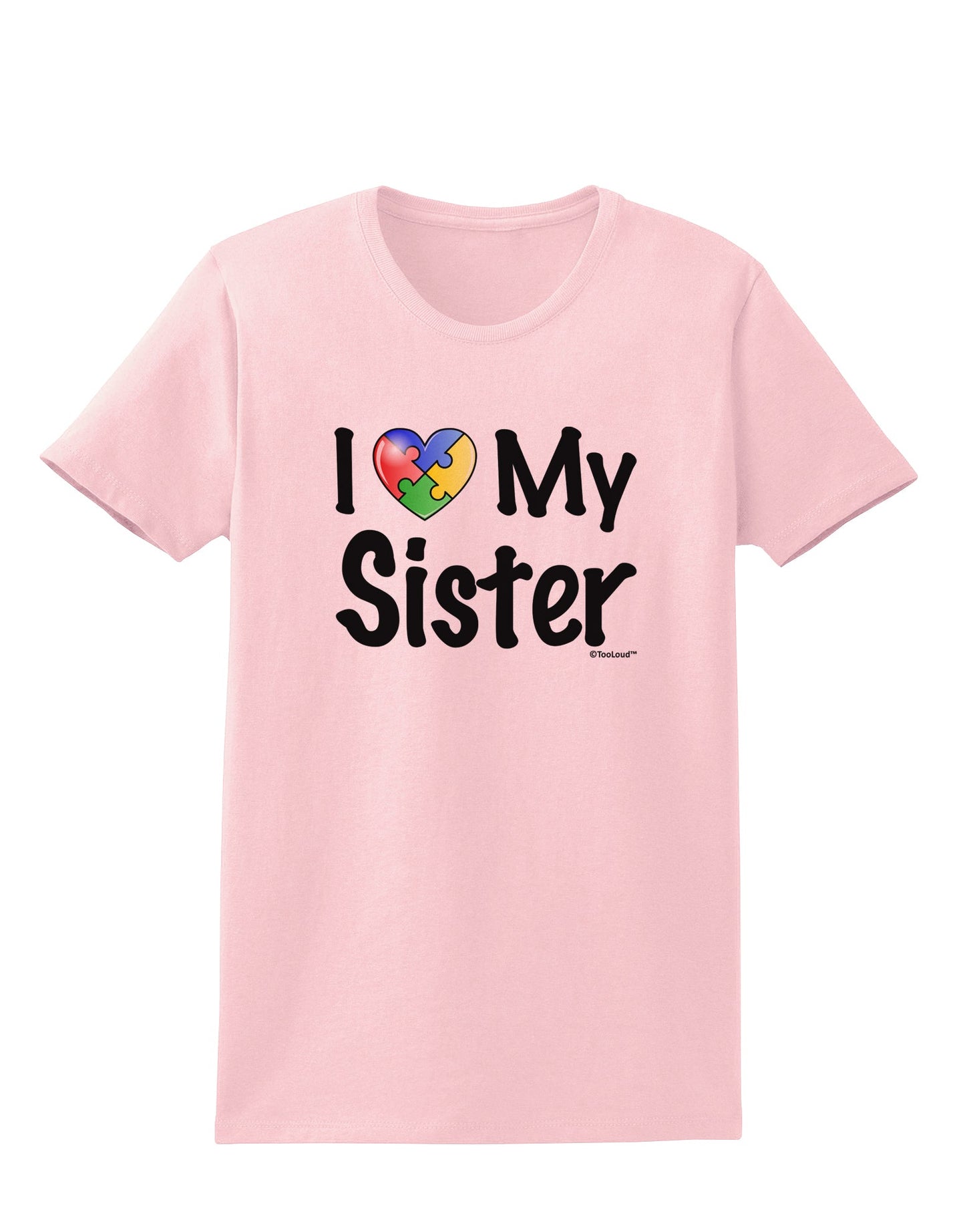 I Heart My Sister - Autism Awareness Womens T-Shirt by TooLoud-Womens T-Shirt-TooLoud-PalePink-X-Small-Davson Sales