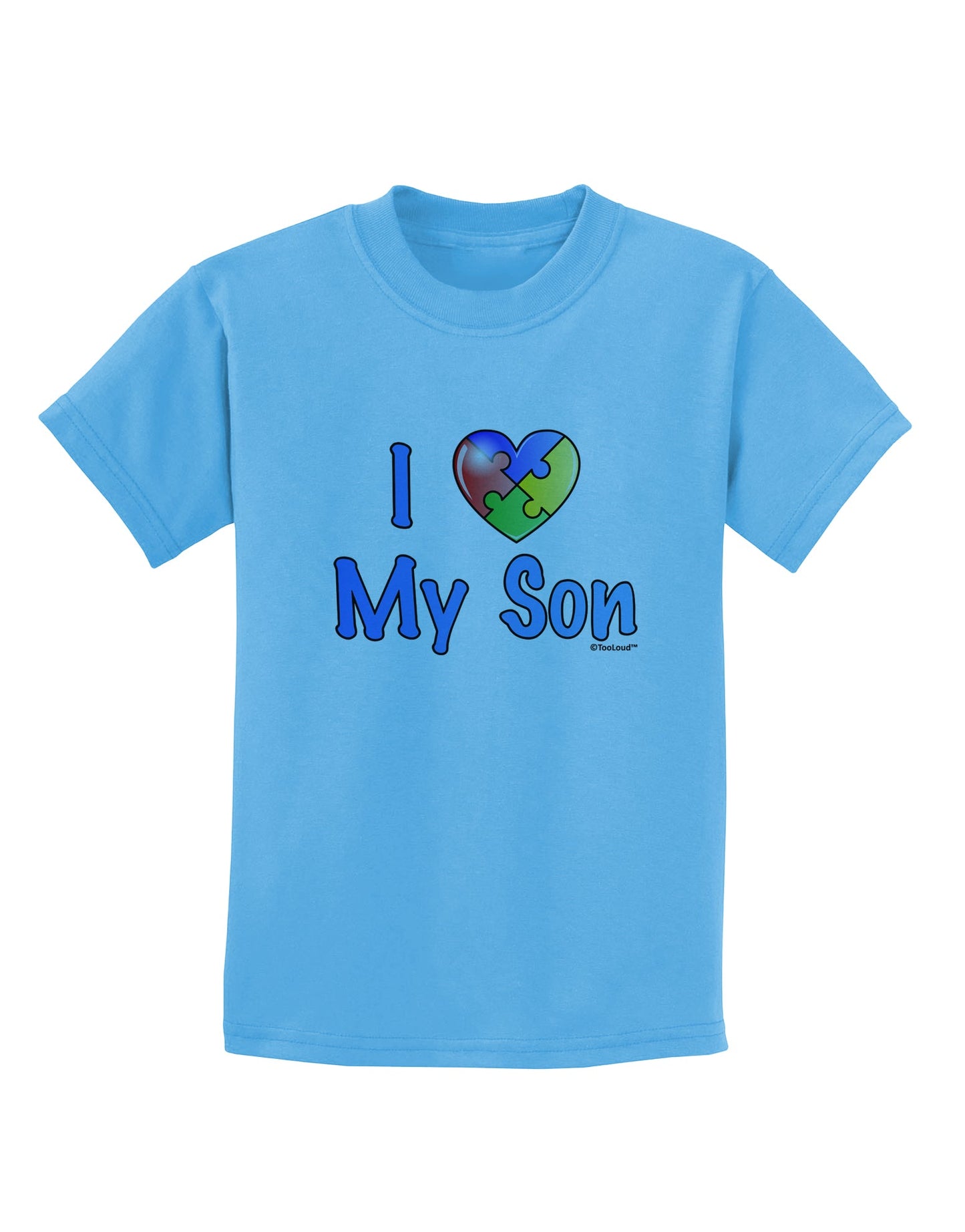 I Heart My Son - Autism Awareness Childrens T-Shirt by TooLoud-Childrens T-Shirt-TooLoud-Aquatic-Blue-X-Small-Davson Sales