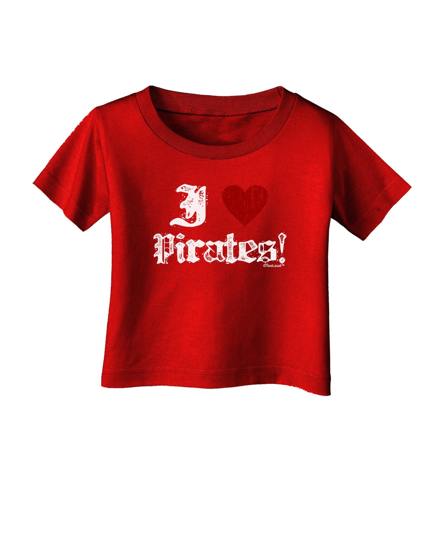 I Heart Pirates Infant T-Shirt Dark-Infant T-Shirt-TooLoud-Red-06-Months-Davson Sales