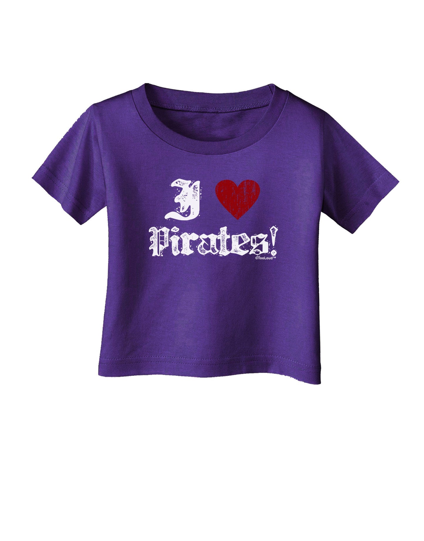 I Heart Pirates Infant T-Shirt Dark-Infant T-Shirt-TooLoud-Purple-06-Months-Davson Sales