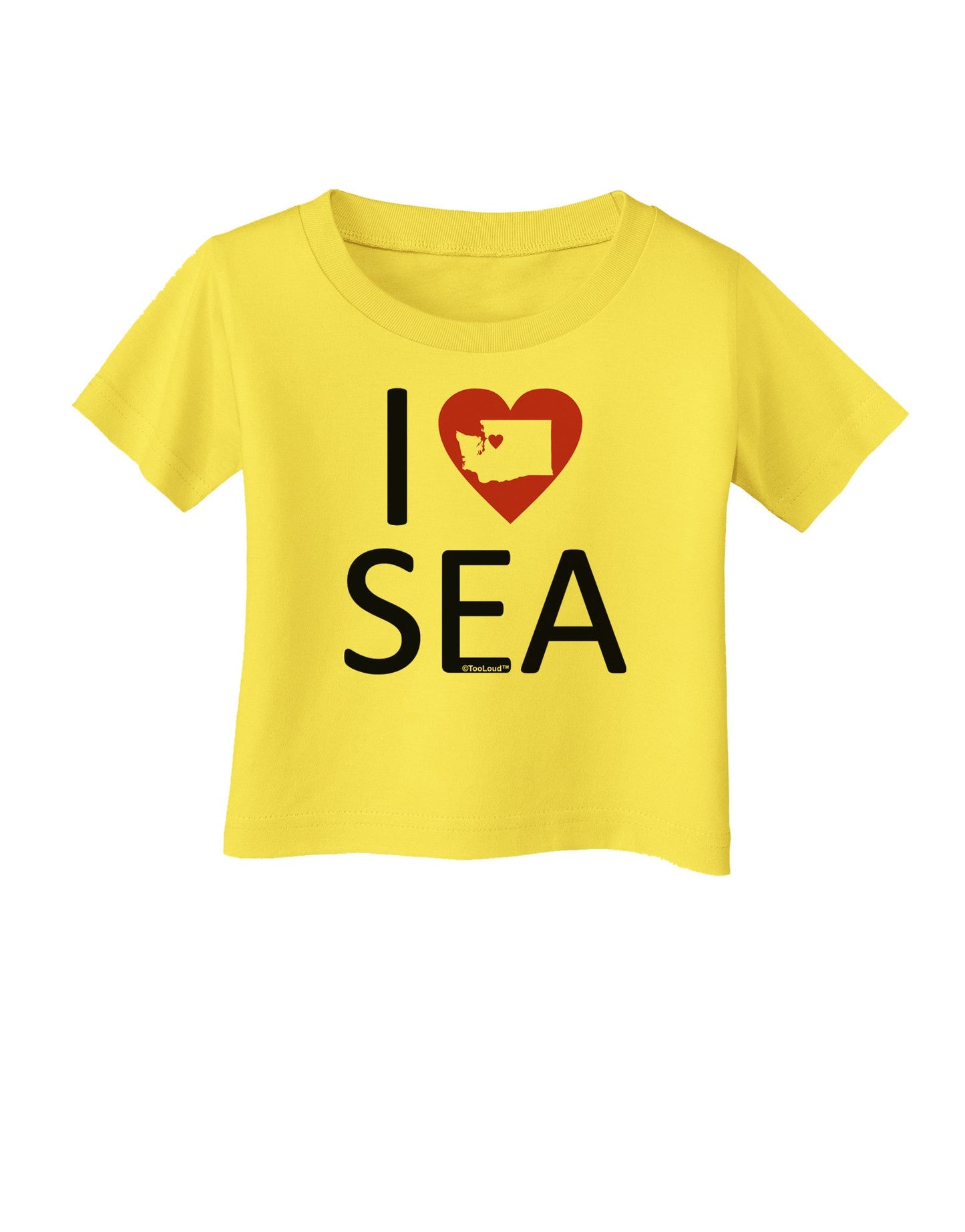 I Heart Seattle Infant T-Shirt-Infant T-Shirt-TooLoud-Yellow-06-Months-Davson Sales