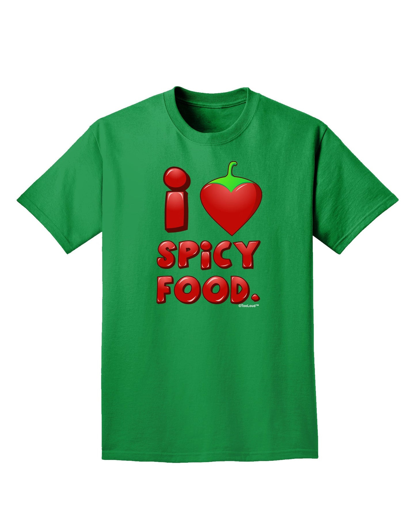 I Heart Spicy Food Adult Dark T-Shirt-Mens T-Shirt-TooLoud-Kelly-Green-Small-Davson Sales