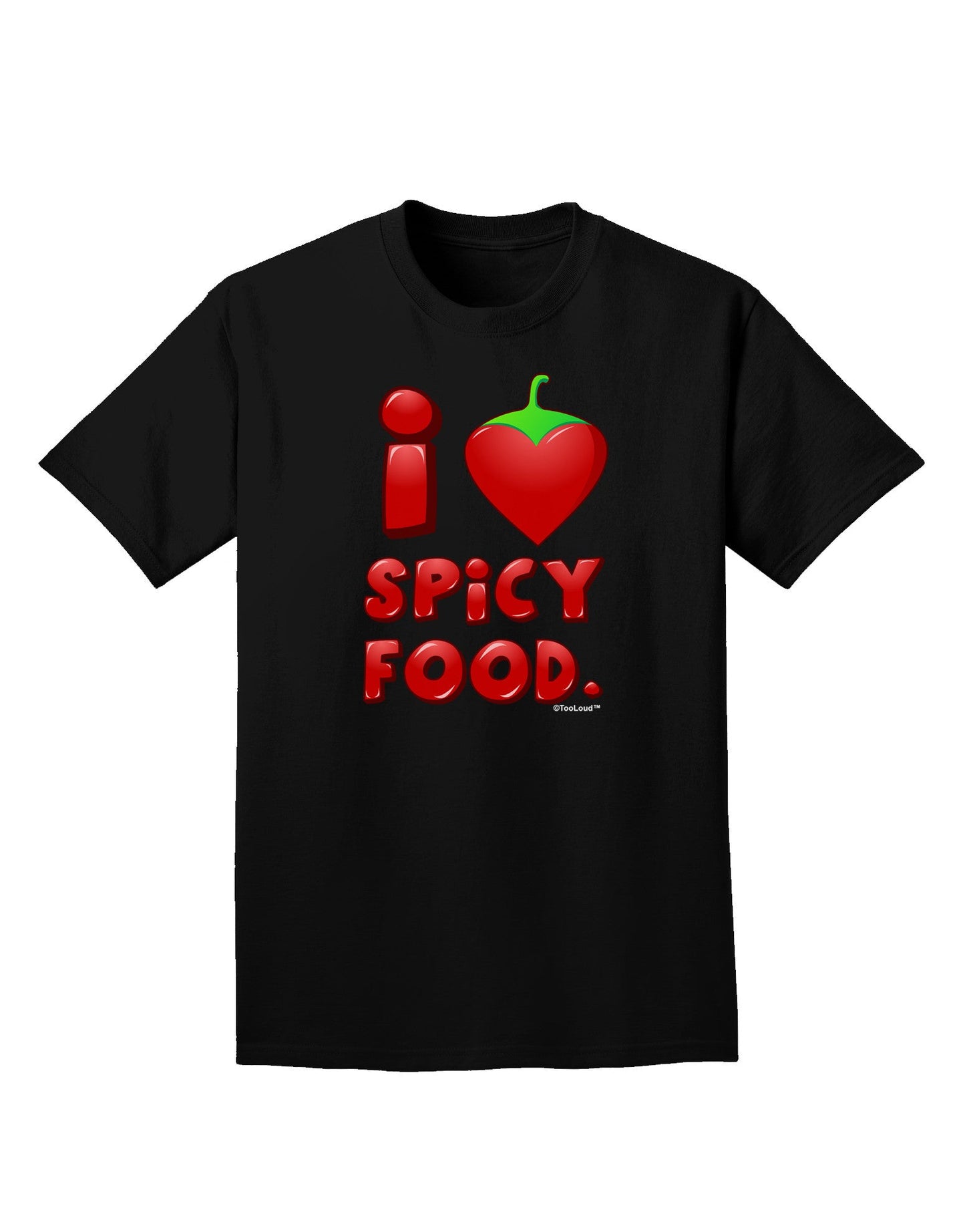 I Heart Spicy Food Adult Dark T-Shirt-Mens T-Shirt-TooLoud-Black-Small-Davson Sales