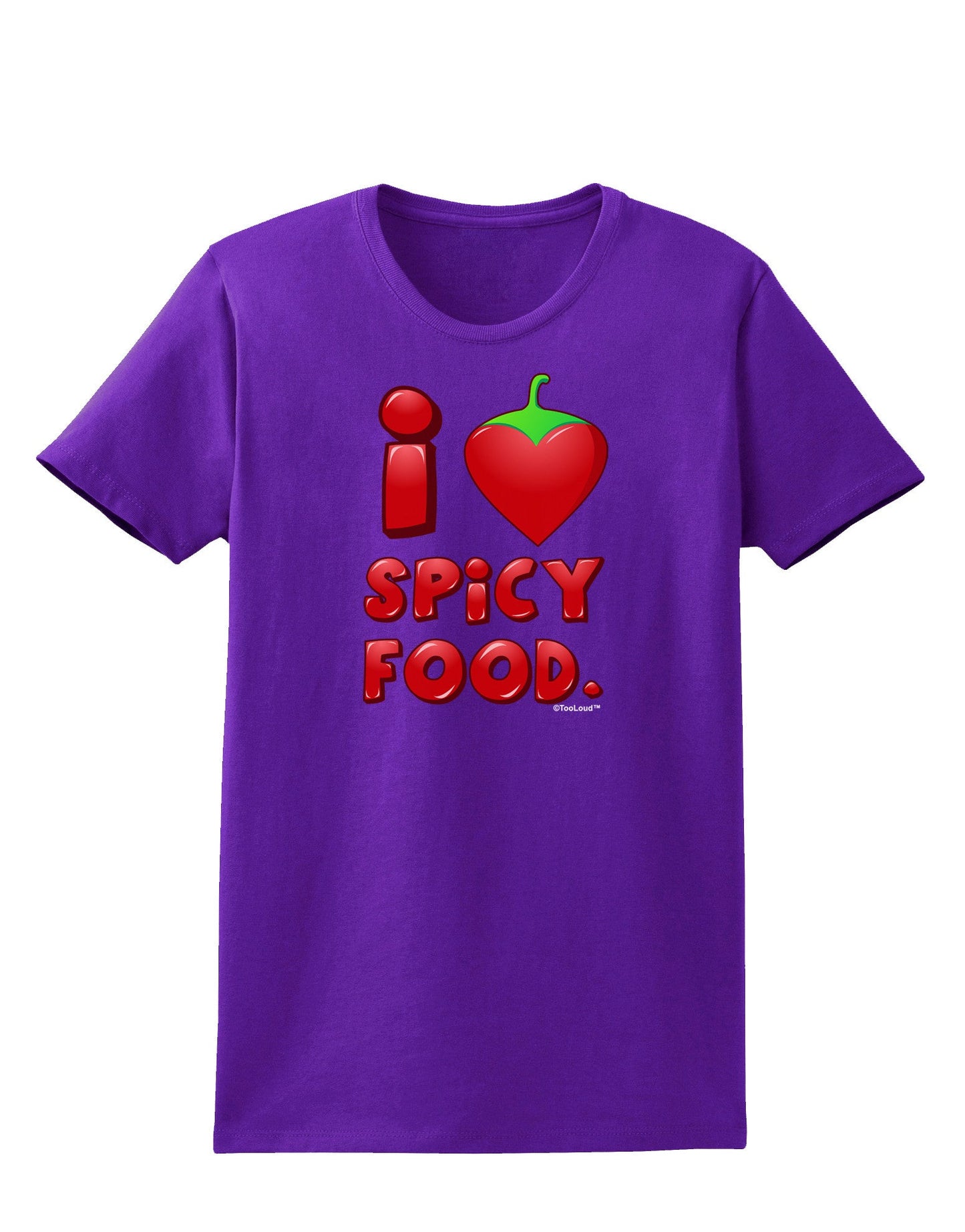 I Heart Spicy Food Womens Dark T-Shirt-TooLoud-Purple-X-Small-Davson Sales