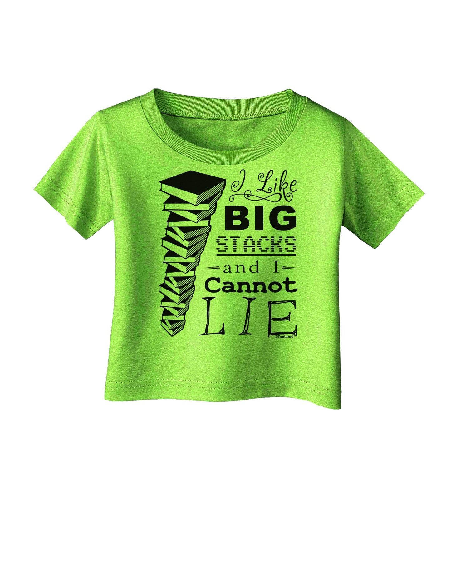I Like Big Stacks -of books- Infant T-Shirt-Infant T-Shirt-TooLoud-Lime-Green-06-Months-Davson Sales