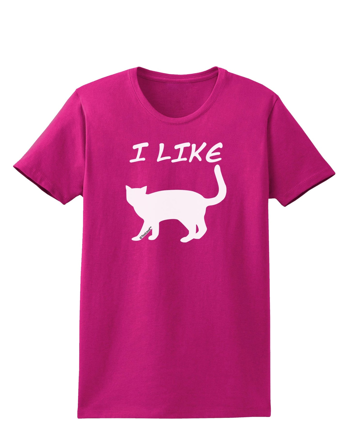 I Like Cat Silhouette Design Womens Dark T-Shirt by TooLoud-Womens T-Shirt-TooLoud-Hot-Pink-Small-Davson Sales