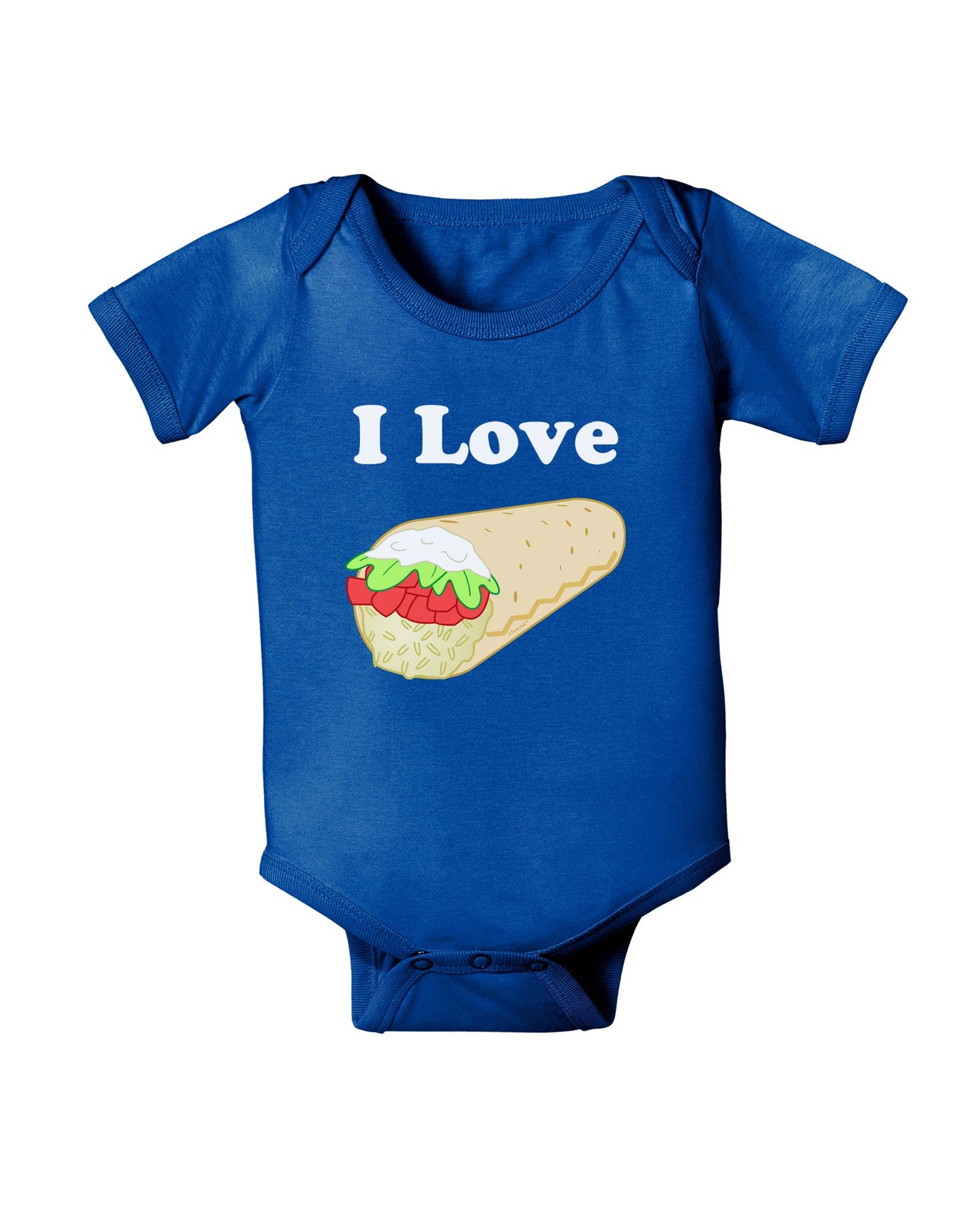 I Love Burritos - Funny Food Baby Romper Bodysuit Dark-Baby Romper-TooLoud-Royal-Blue-06-Months-Davson Sales