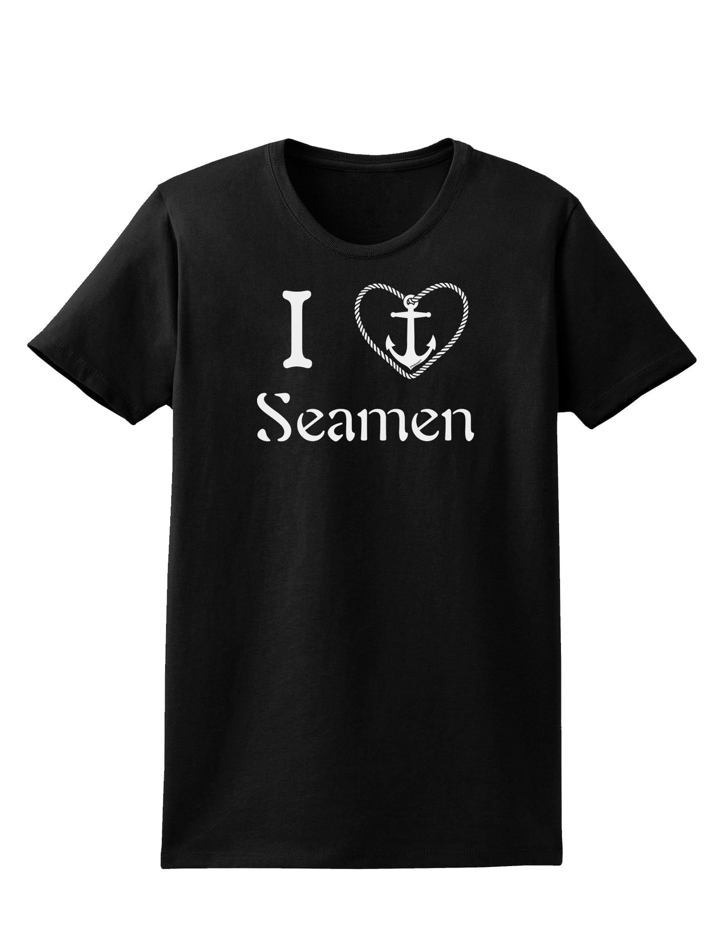 I Love Heart Anchor Seamen Womens Dark T-Shirt-TooLoud-Black-X-Small-Davson Sales
