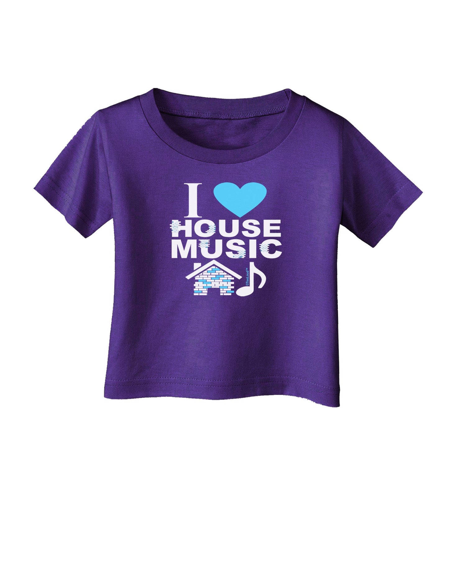 I Love House Blue Infant T-Shirt Dark-Infant T-Shirt-TooLoud-Purple-06-Months-Davson Sales