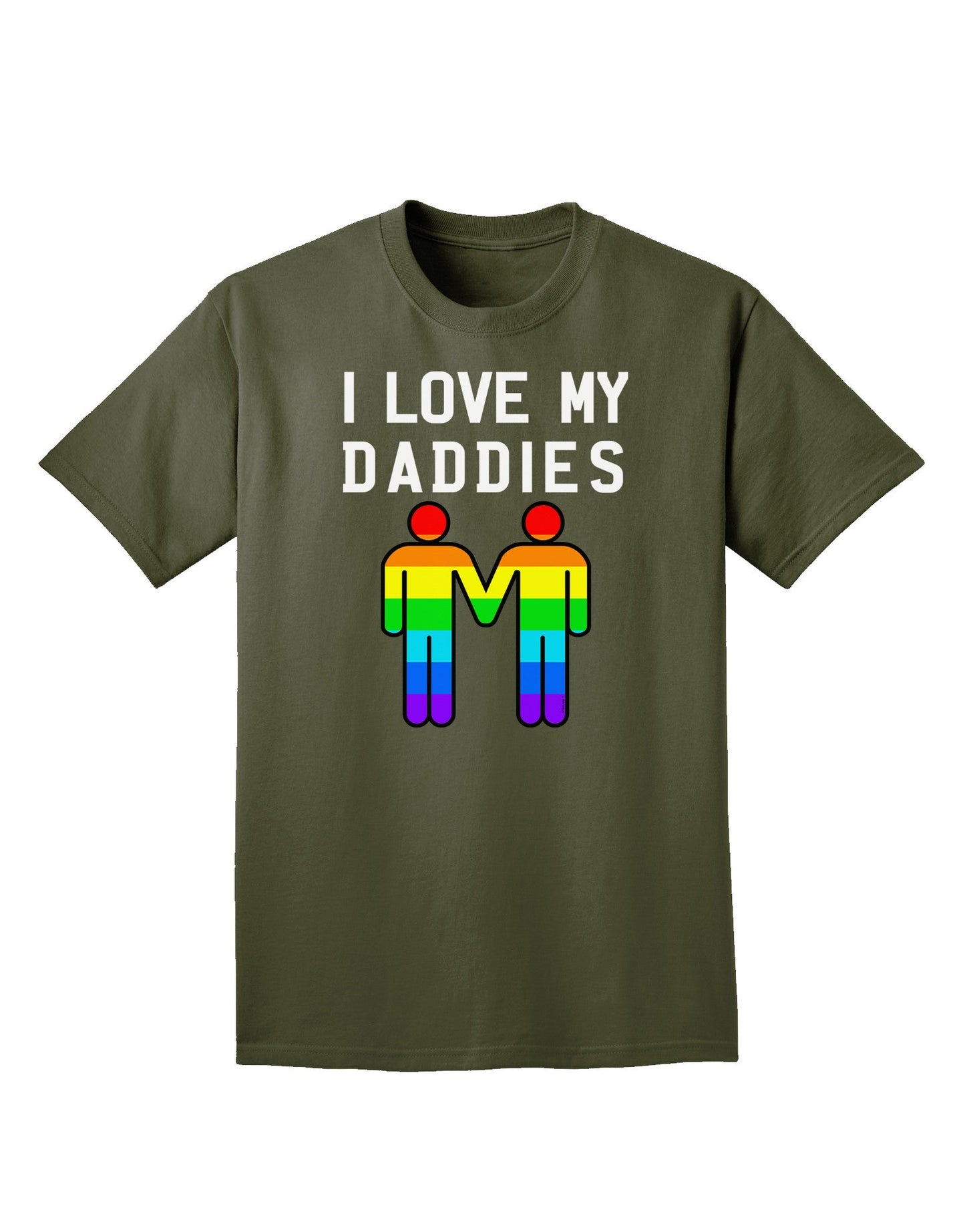 I Love My Daddies LGBT Adult Dark T-Shirt-Mens T-Shirt-TooLoud-Military-Green-Small-Davson Sales