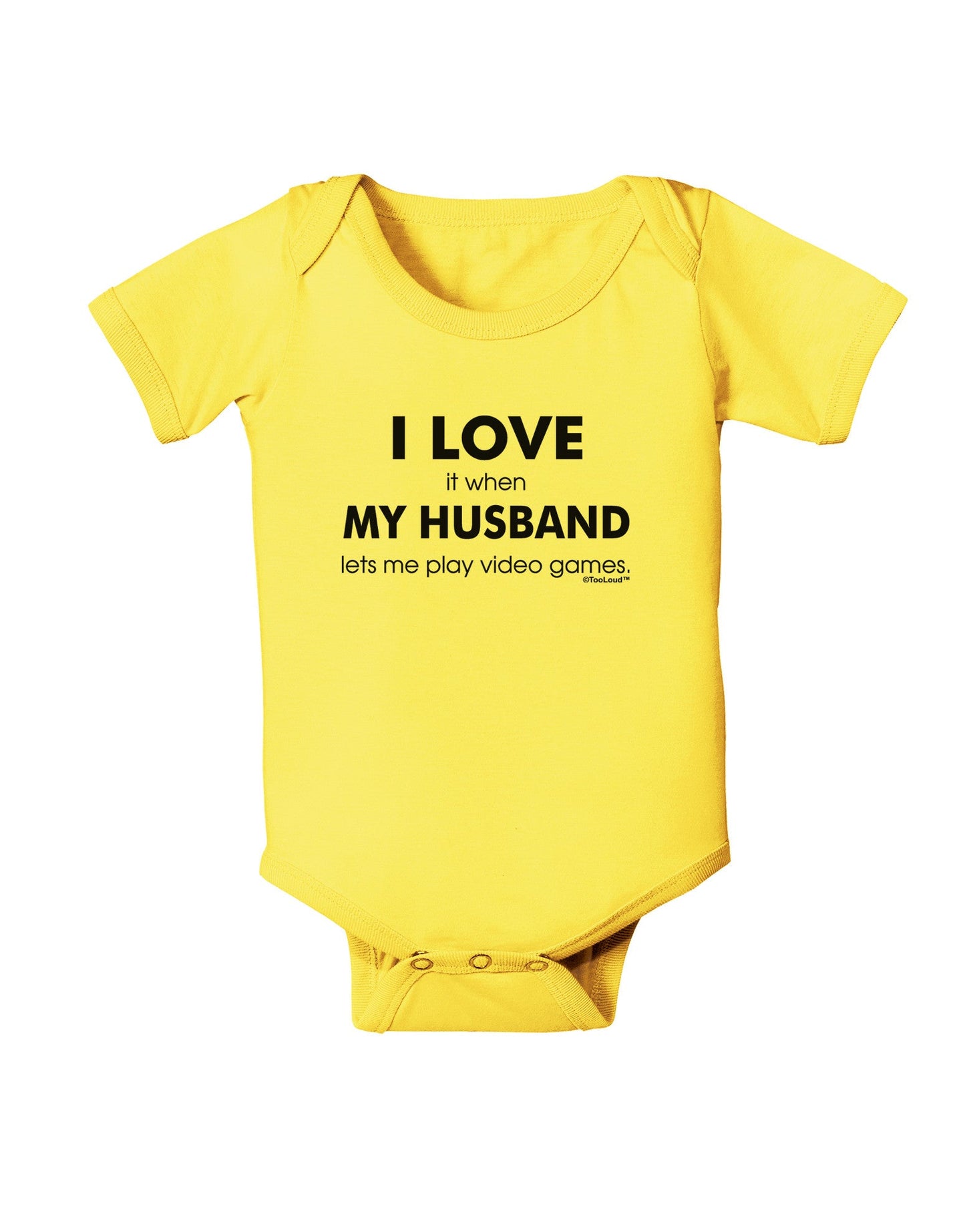 I Love My Husband Videogames Baby Romper Bodysuit-Baby Romper-TooLoud-Yellow-06-Months-Davson Sales