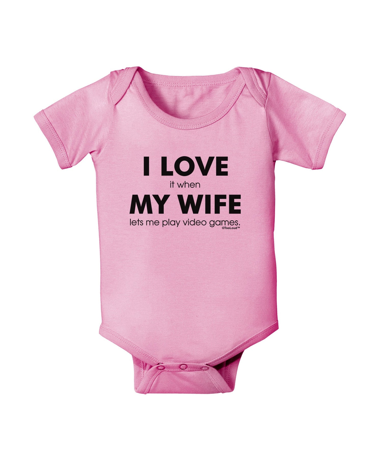 I Love My Wife Videogames Baby Romper Bodysuit-Baby Romper-TooLoud-Pink-06-Months-Davson Sales