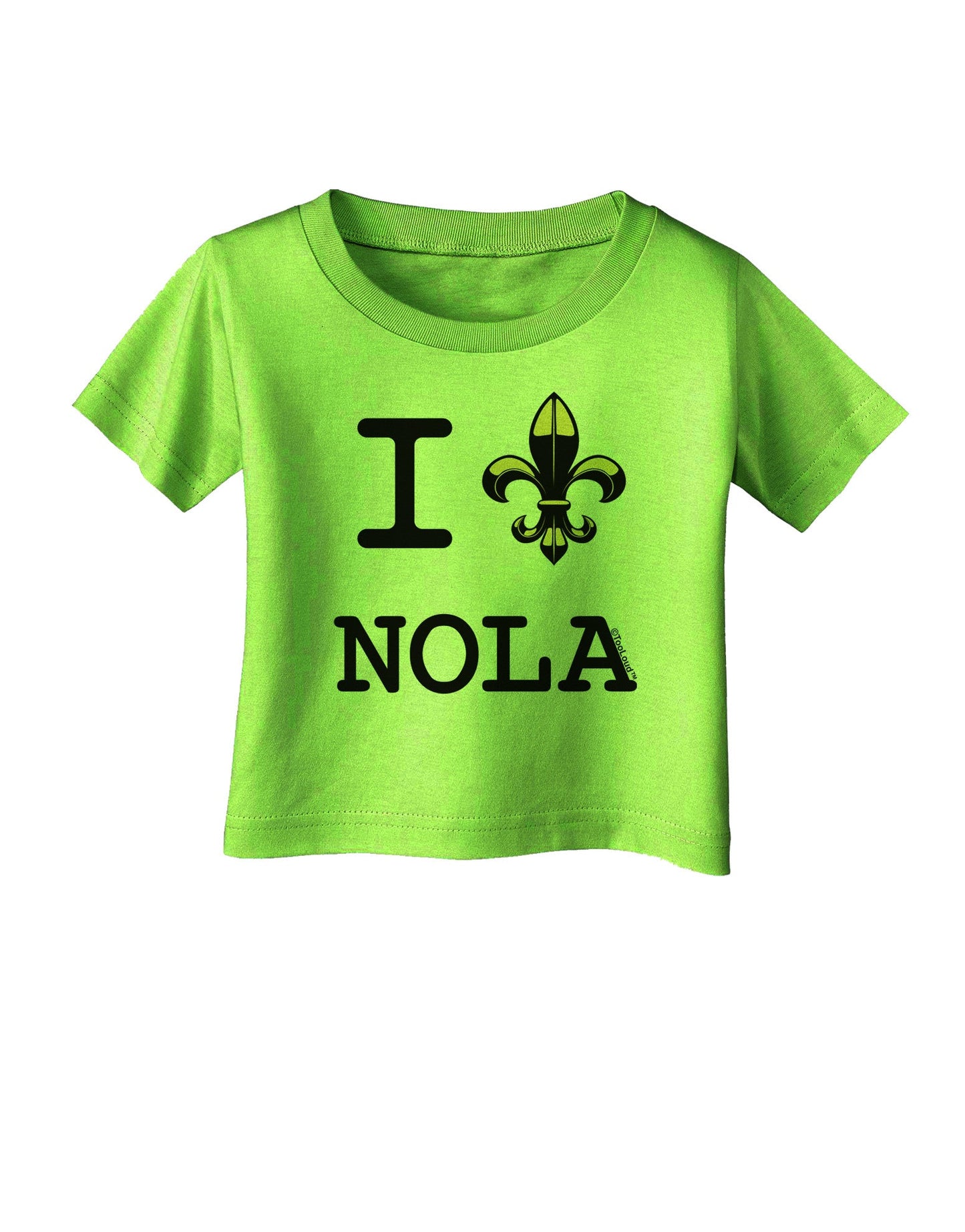 I Love NOLA Fleur de Lis Infant T-Shirt-Infant T-Shirt-TooLoud-Lime-Green-06-Months-Davson Sales