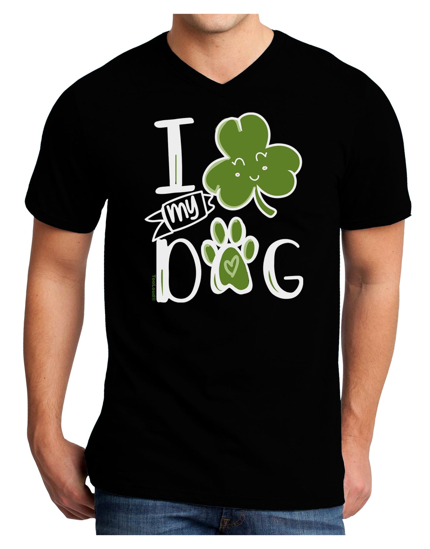 I Shamrock my Dog Adult V-Neck T-shirt-Mens T-Shirt-TooLoud-Black-Small-Davson Sales