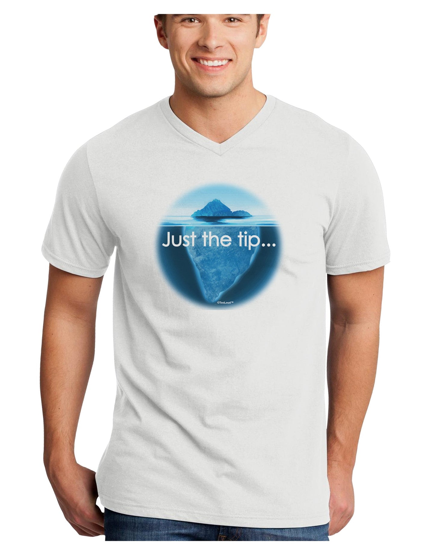 Iceberg Just the Tip Adult V-Neck T-shirt-Mens V-Neck T-Shirt-TooLoud-White-Small-Davson Sales
