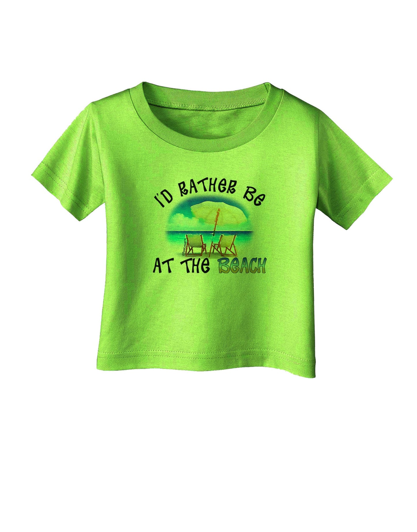 I'd Rather Be At The Beach Infant T-Shirt-Infant T-Shirt-TooLoud-Lime-Green-06-Months-Davson Sales