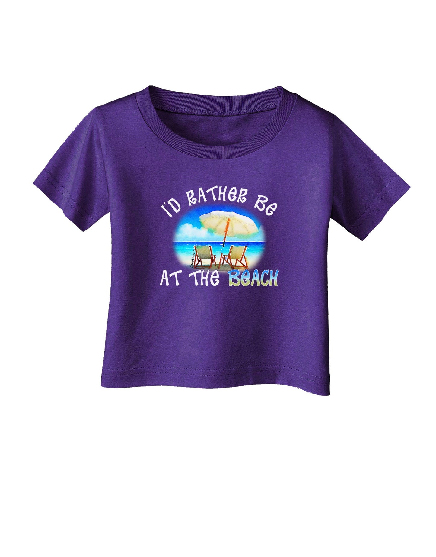 I'd Rather Be At The Beach Infant T-Shirt Dark-Infant T-Shirt-TooLoud-Purple-06-Months-Davson Sales