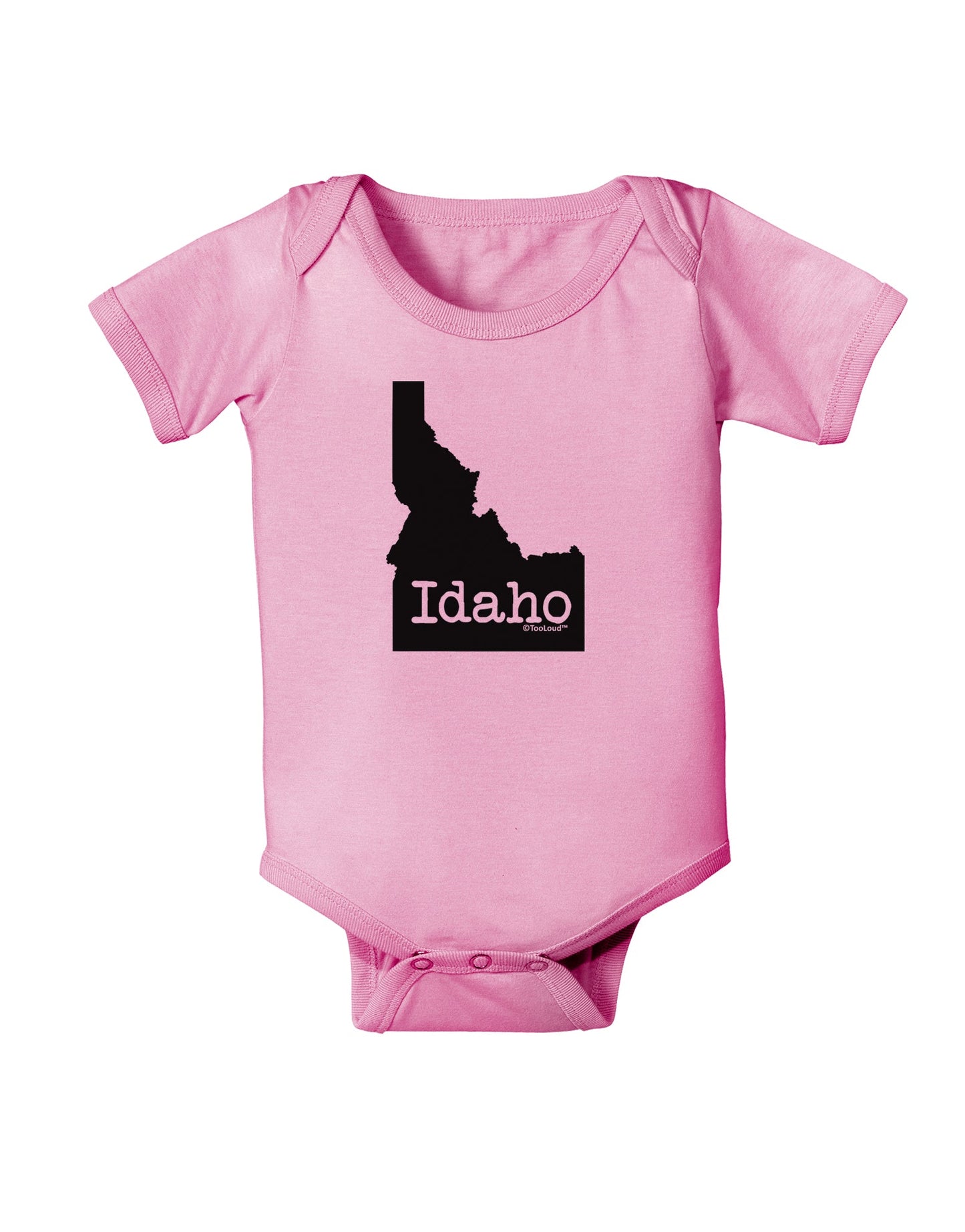 Idaho - United States Shape Baby Romper Bodysuit by TooLoud-Baby Romper-TooLoud-Light-Pink-06-Months-Davson Sales