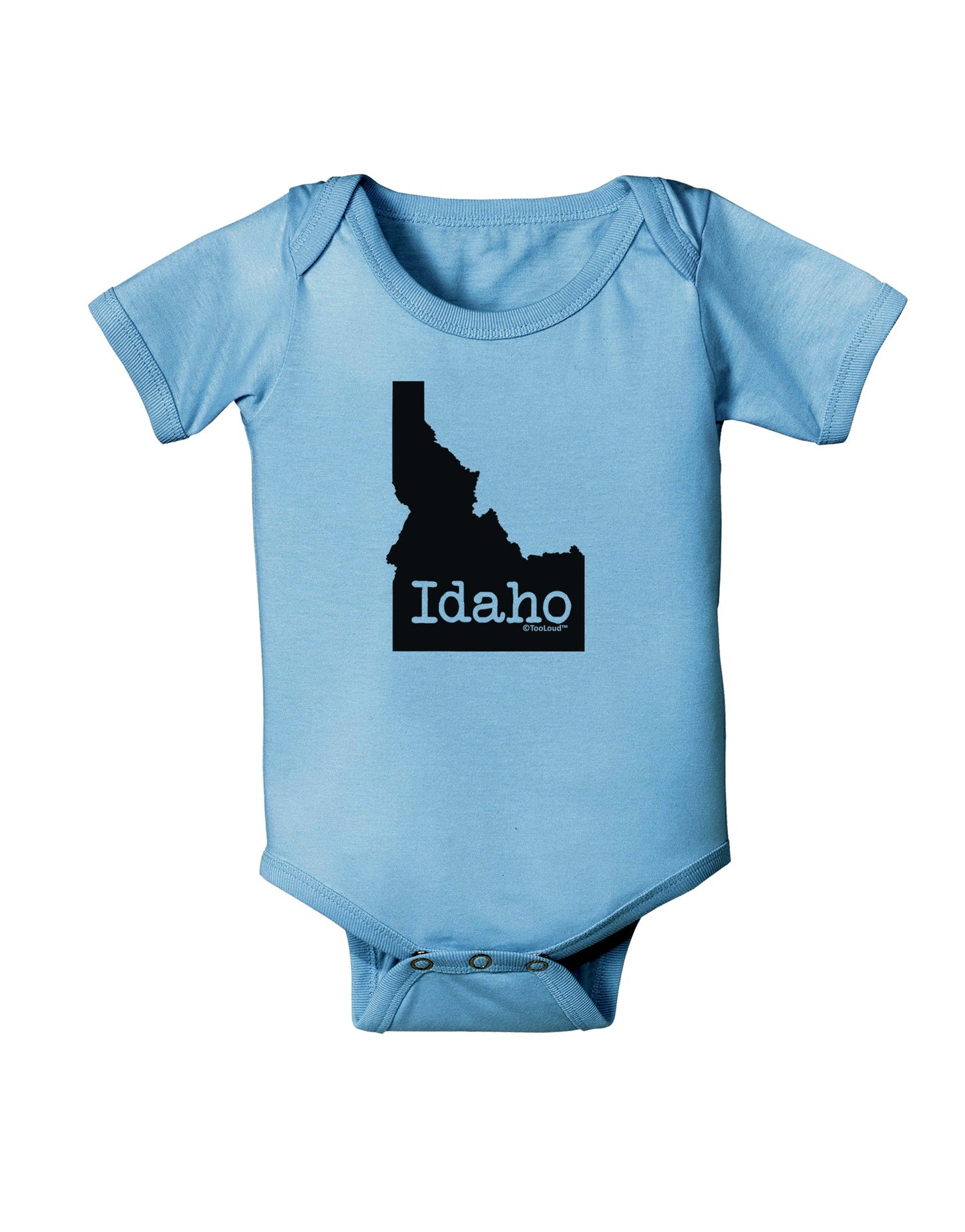 Idaho - United States Shape Baby Romper Bodysuit by TooLoud-Baby Romper-TooLoud-Light-Blue-06-Months-Davson Sales