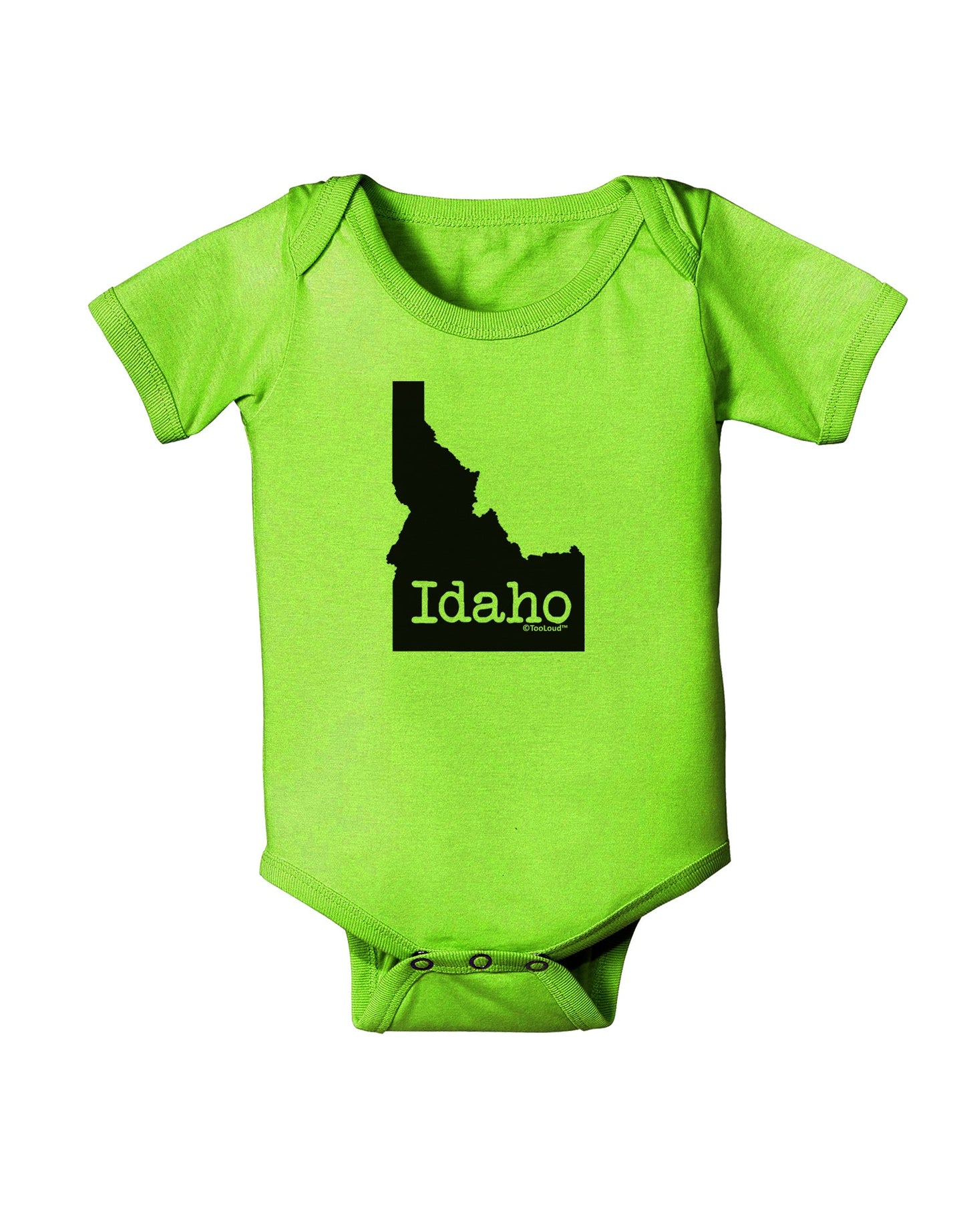 Idaho - United States Shape Baby Romper Bodysuit by TooLoud-Baby Romper-TooLoud-Lime-Green-06-Months-Davson Sales