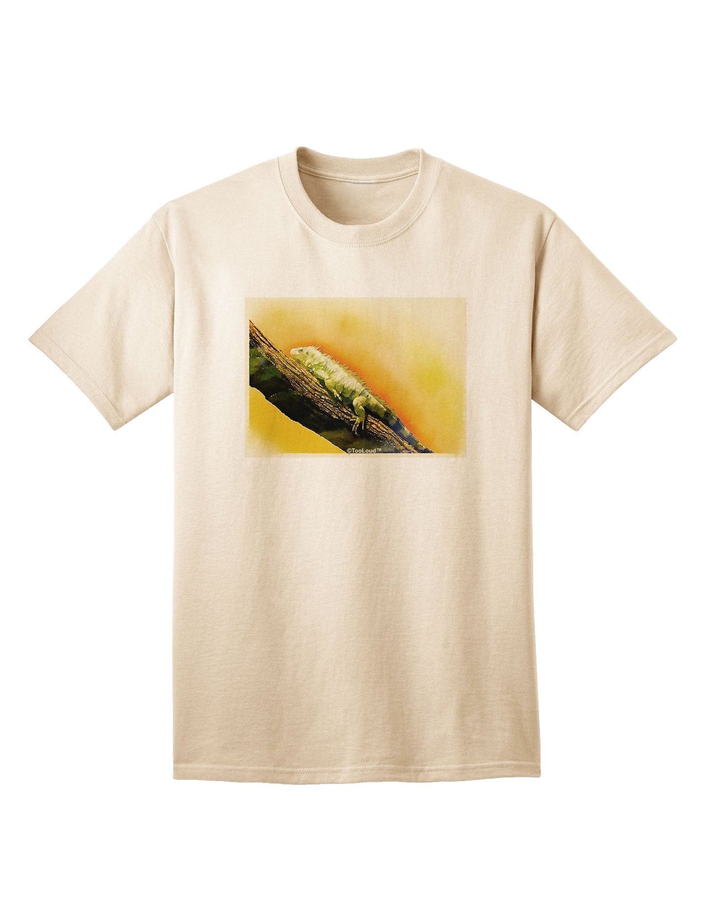 Iguana Watercolor Adult T-Shirt-Mens T-Shirt-TooLoud-Natural-Small-Davson Sales