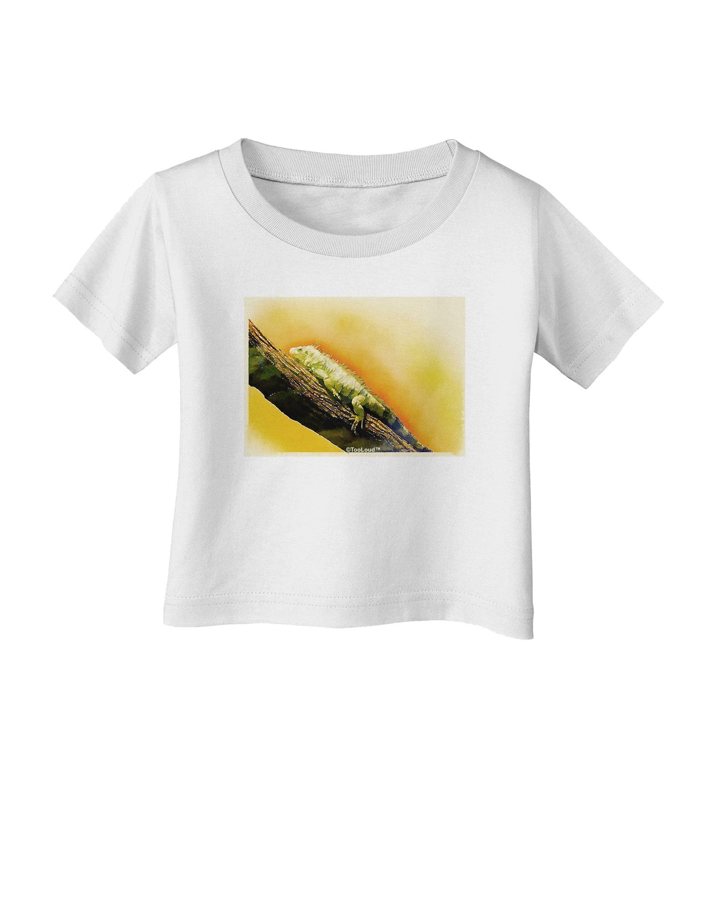 Iguana Watercolor Infant T-Shirt-Infant T-Shirt-TooLoud-White-06-Months-Davson Sales