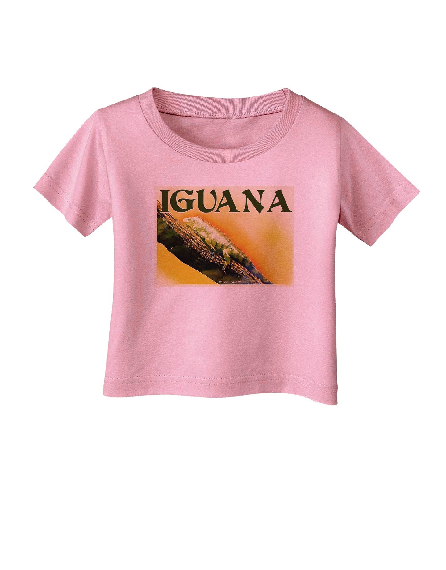 Iguana Watercolor Text Infant T-Shirt-Infant T-Shirt-TooLoud-Candy-Pink-06-Months-Davson Sales