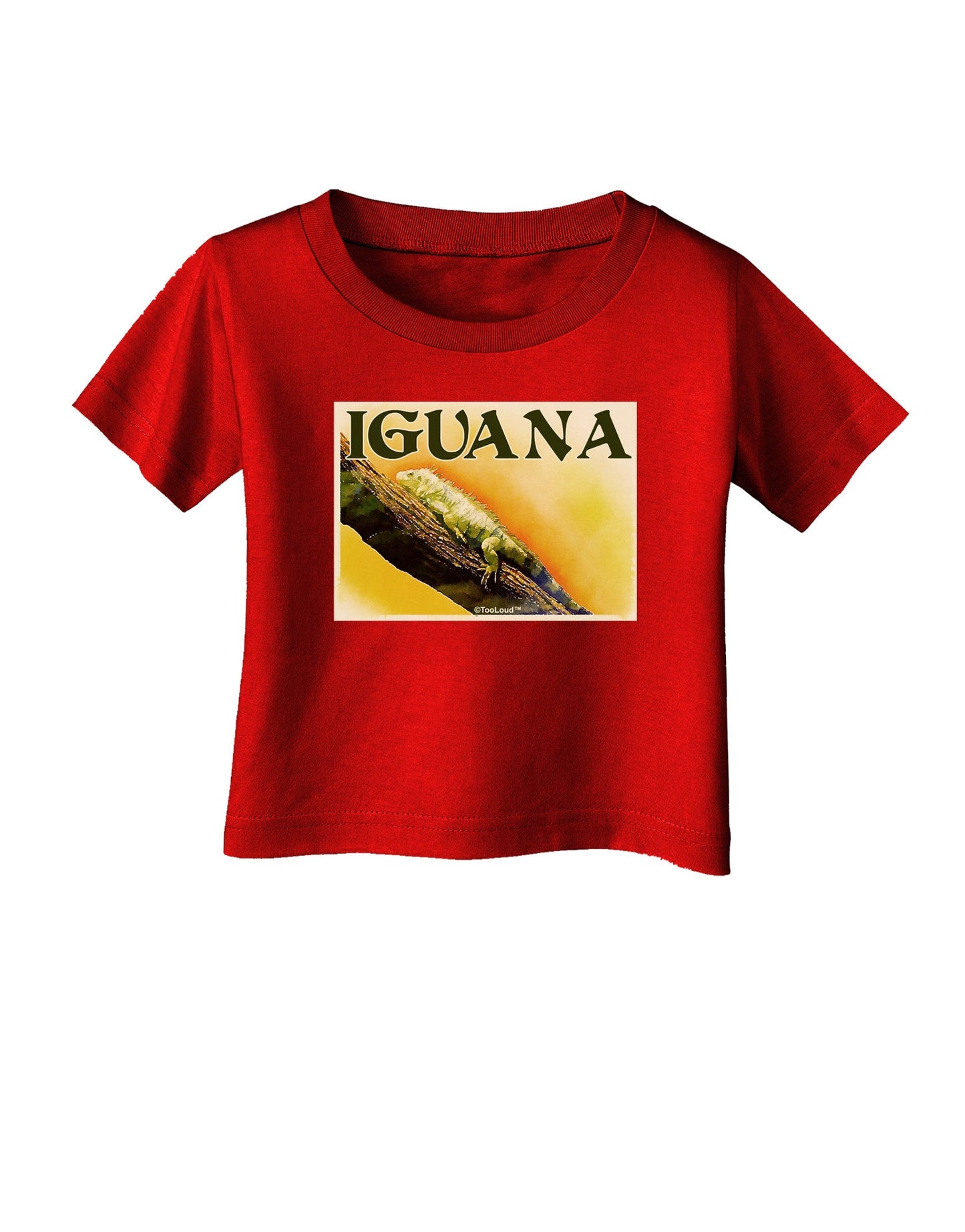 Iguana Watercolor Text Infant T-Shirt Dark-Infant T-Shirt-TooLoud-Red-06-Months-Davson Sales