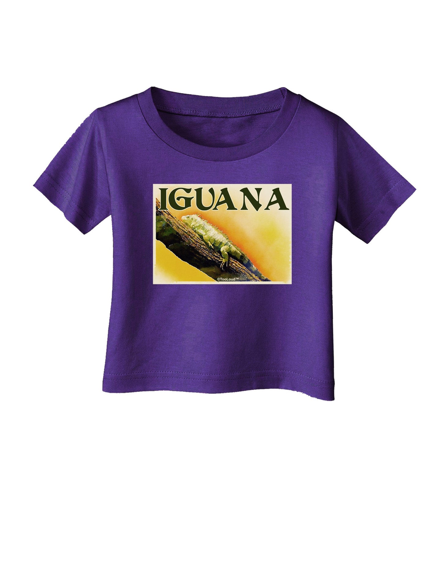 Iguana Watercolor Text Infant T-Shirt Dark-Infant T-Shirt-TooLoud-Purple-06-Months-Davson Sales