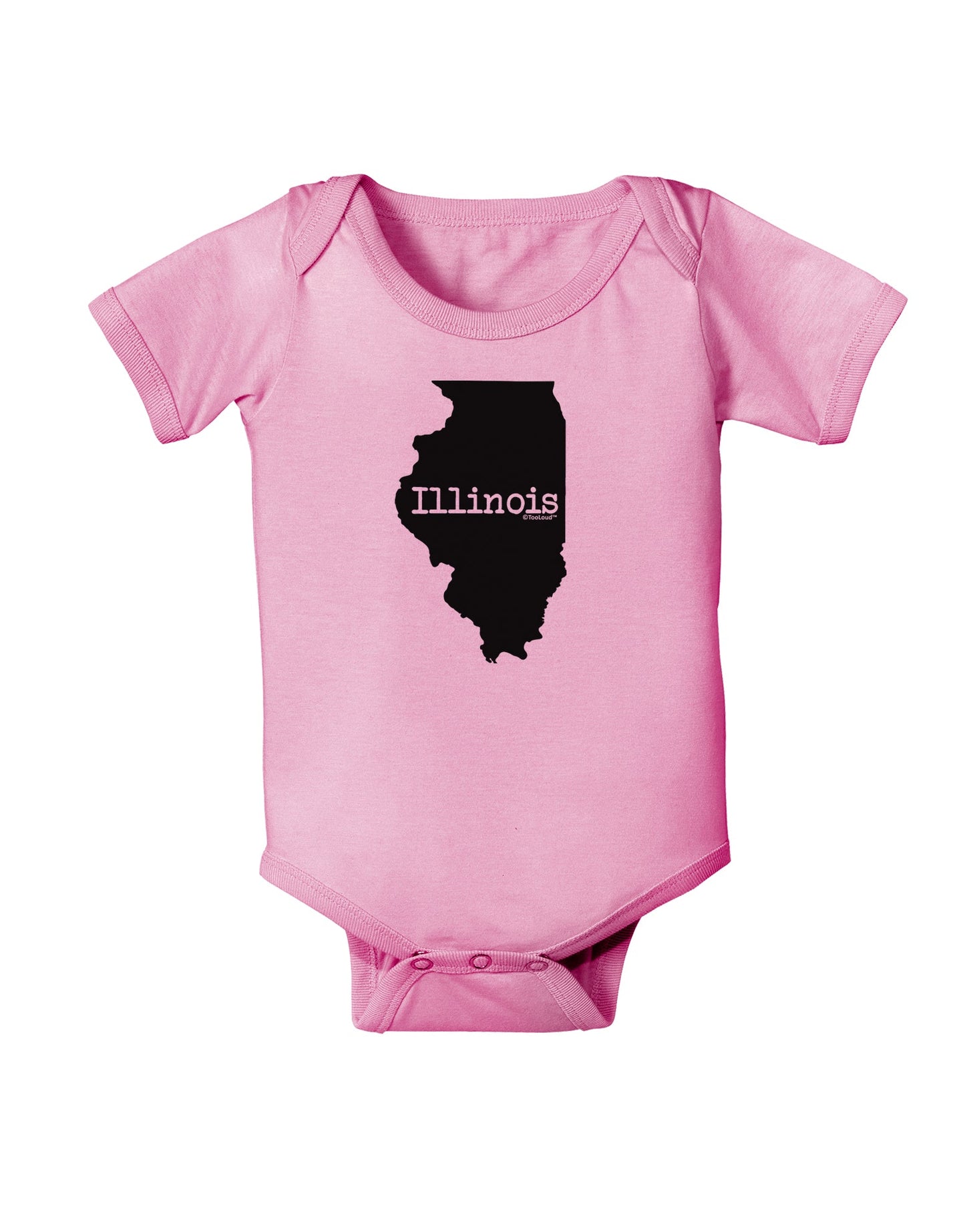 Illinois - United States Shape Baby Romper Bodysuit by TooLoud-Baby Romper-TooLoud-Light-Pink-06-Months-Davson Sales