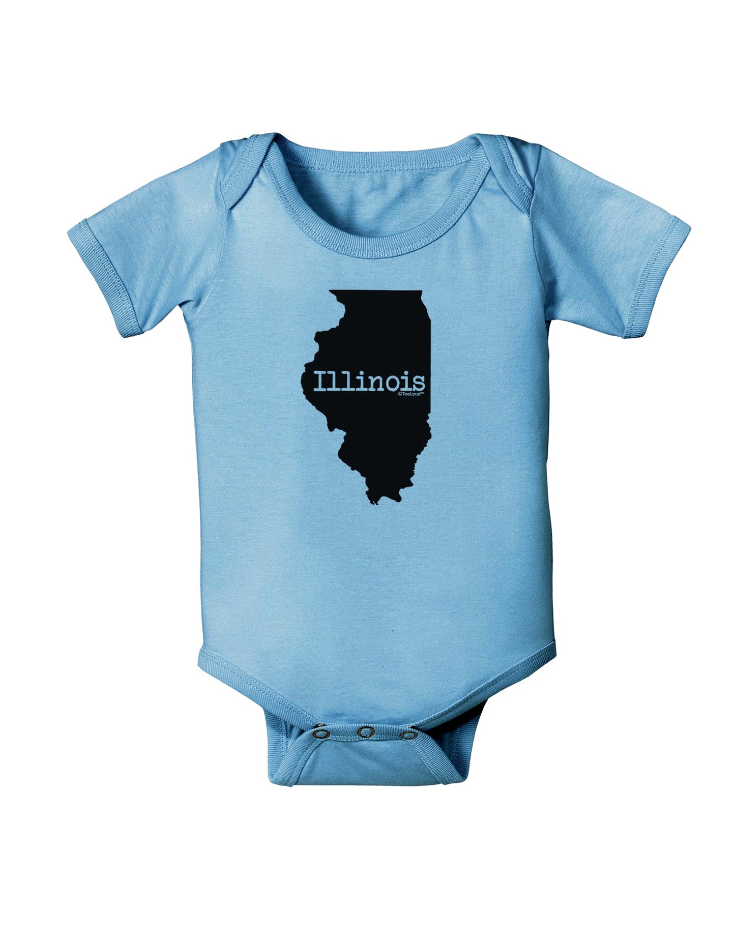 Illinois - United States Shape Baby Romper Bodysuit by TooLoud-Baby Romper-TooLoud-Light-Blue-06-Months-Davson Sales