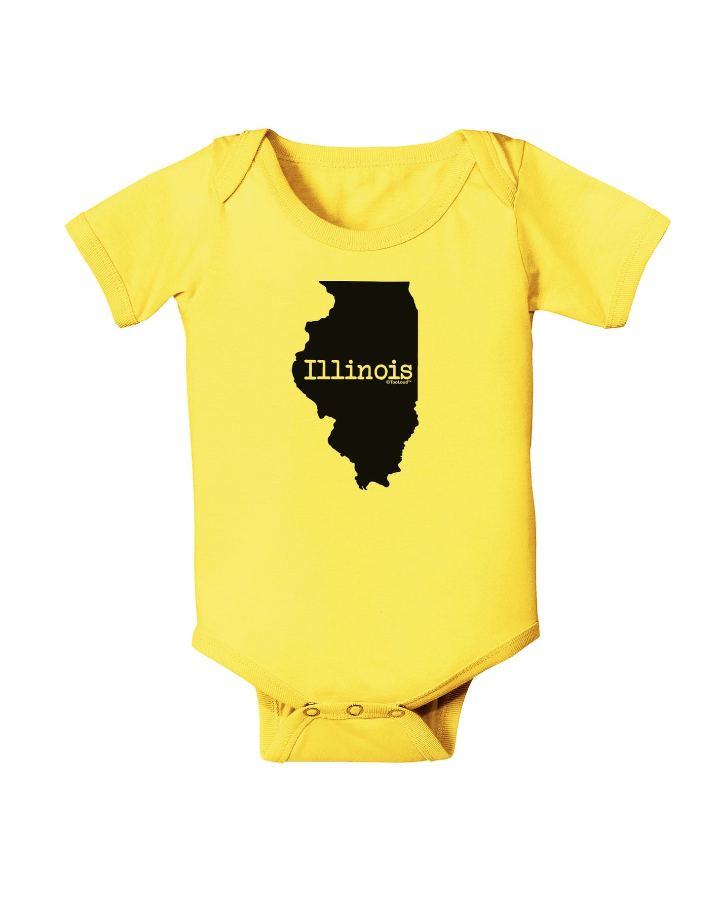 Illinois - United States Shape Baby Romper Bodysuit by TooLoud-Baby Romper-TooLoud-Yellow-06-Months-Davson Sales