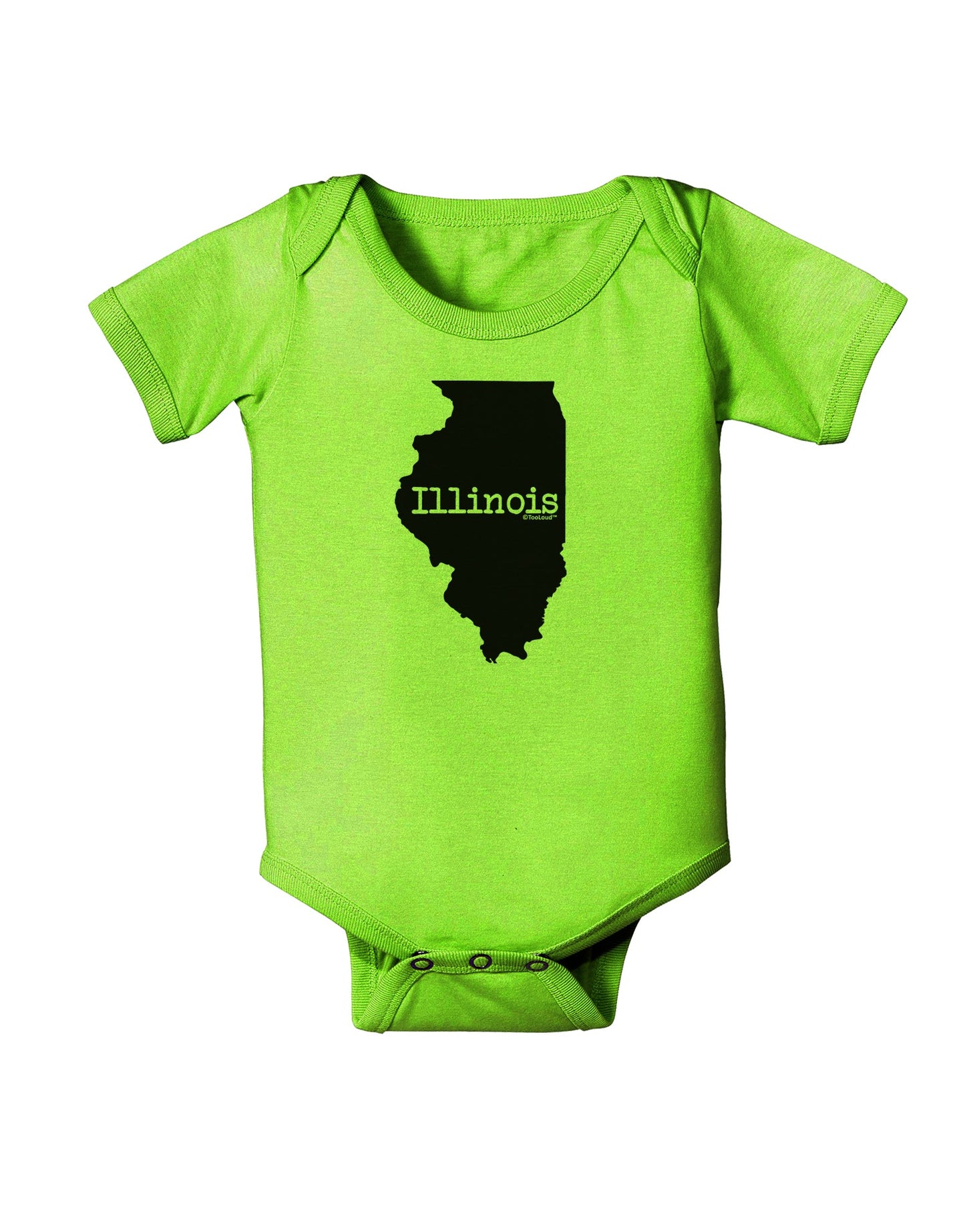 Illinois - United States Shape Baby Romper Bodysuit by TooLoud-Baby Romper-TooLoud-Lime-Green-06-Months-Davson Sales