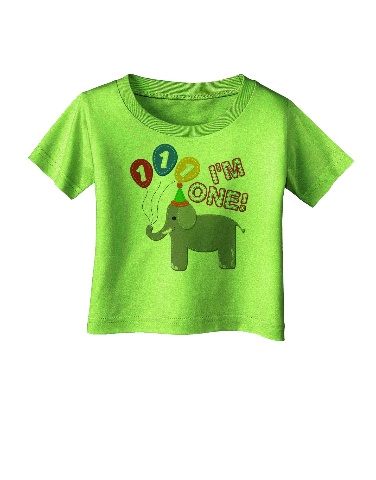 I'm One Cute 1st Birthday Elephant Infant T-Shirt-Infant T-Shirt-TooLoud-Lime-Green-06-Months-Davson Sales
