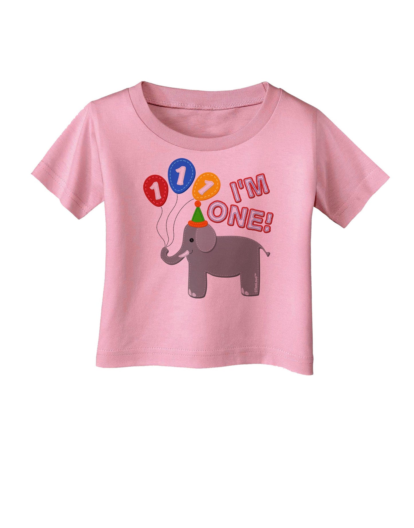 I'm One Cute 1st Birthday Elephant Infant T-Shirt-Infant T-Shirt-TooLoud-Candy-Pink-06-Months-Davson Sales