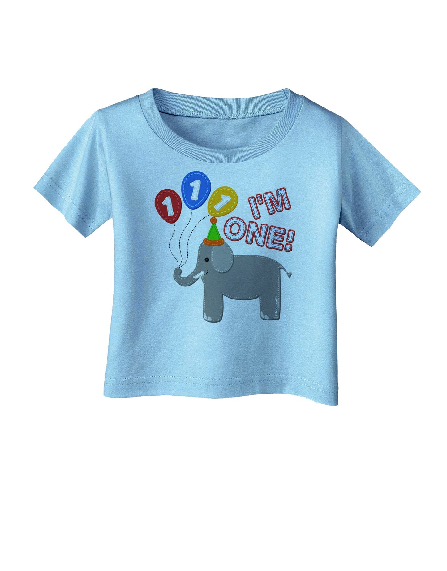 I'm One Cute 1st Birthday Elephant Infant T-Shirt-Infant T-Shirt-TooLoud-Aquatic-Blue-06-Months-Davson Sales