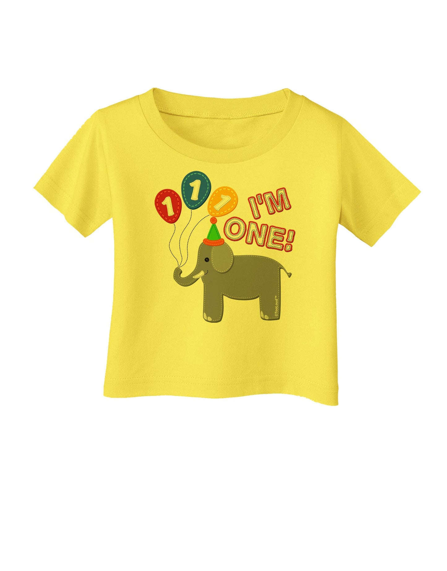 I'm One Cute 1st Birthday Elephant Infant T-Shirt-Infant T-Shirt-TooLoud-Yellow-06-Months-Davson Sales