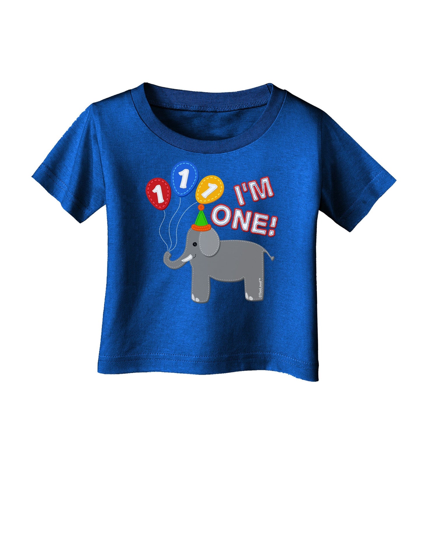 I'm One Cute 1st Birthday Elephant Infant T-Shirt Dark-Infant T-Shirt-TooLoud-Royal-Blue-06-Months-Davson Sales