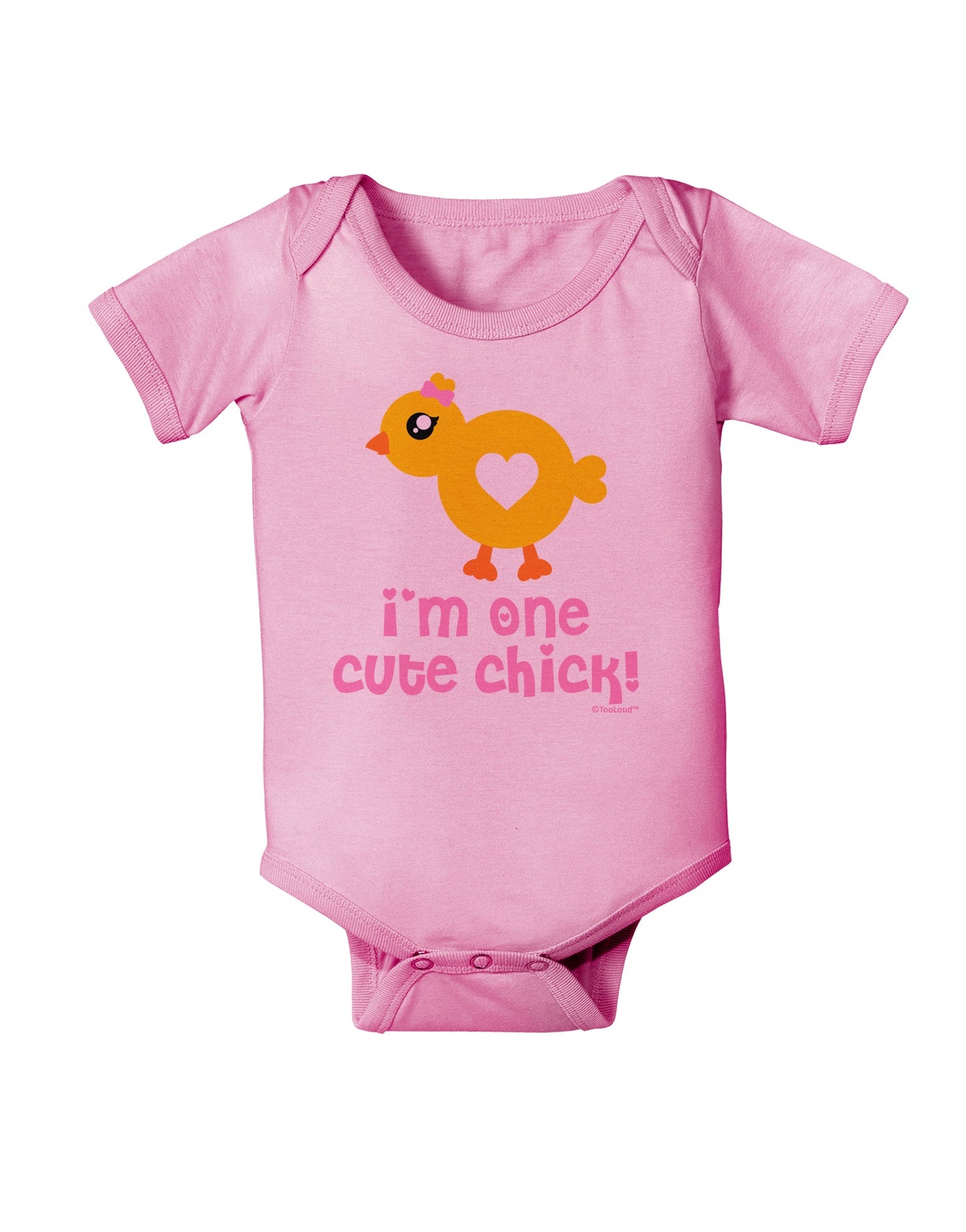 I'm One Cute Chick Baby Romper Bodysuit by TooLoud-Baby Romper-TooLoud-Light-Pink-06-Months-Davson Sales