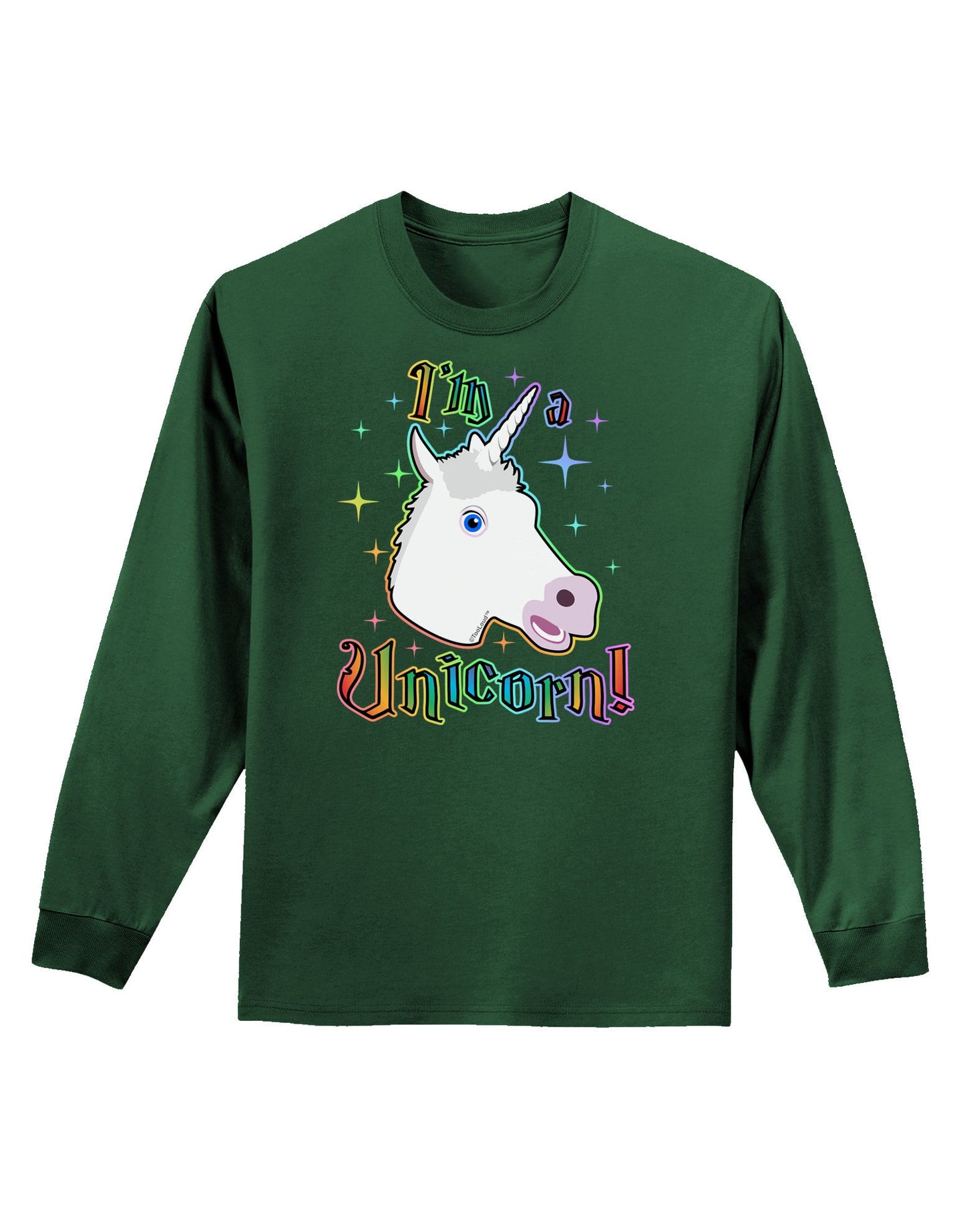 I'm a Unicorn Adult Long Sleeve Dark T-Shirt-TooLoud-Dark-Green-Small-Davson Sales