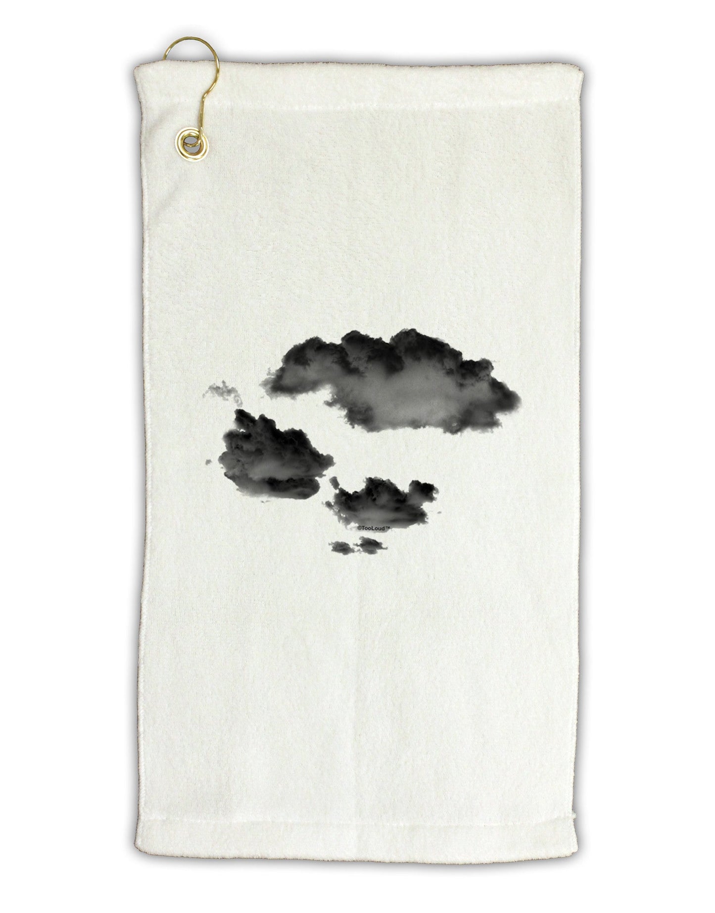 Inverted Puffy Clouds Micro Terry Gromet Golf Towel 11"x19-Golf Towel-TooLoud-White-Davson Sales