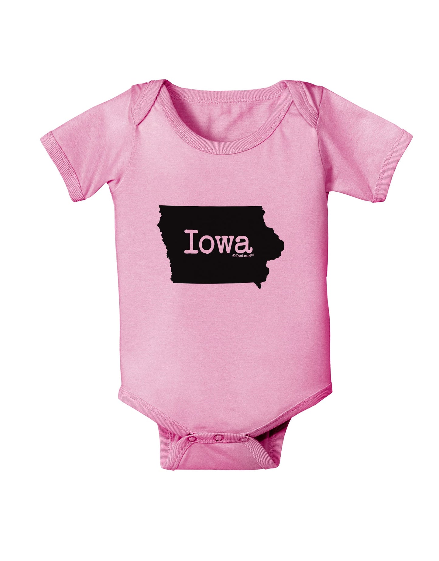 Iowa - United States Shape Baby Romper Bodysuit by TooLoud-Baby Romper-TooLoud-Light-Pink-06-Months-Davson Sales