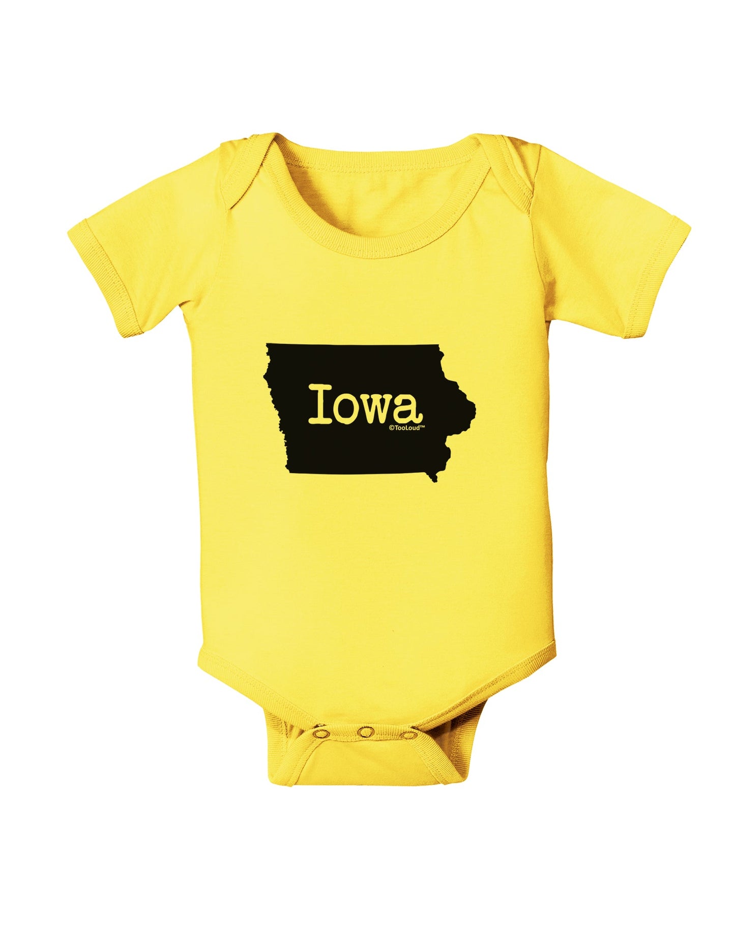 Iowa - United States Shape Baby Romper Bodysuit by TooLoud-Baby Romper-TooLoud-Yellow-06-Months-Davson Sales