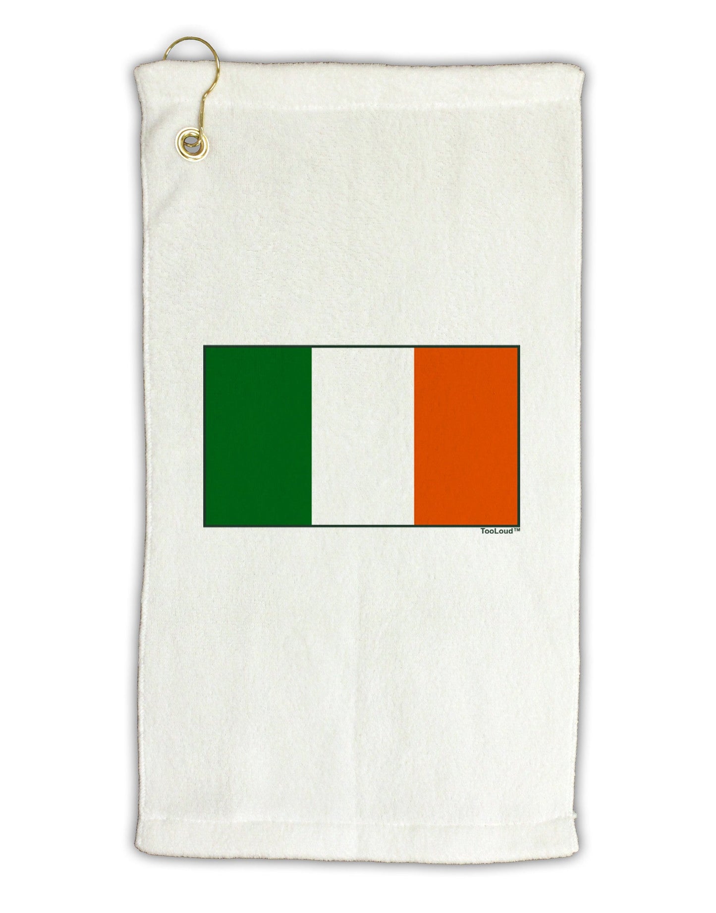 Irish Flag - Flag of Ireland Micro Terry Gromet Golf Towel 11"x19-Golf Towel-TooLoud-White-Davson Sales