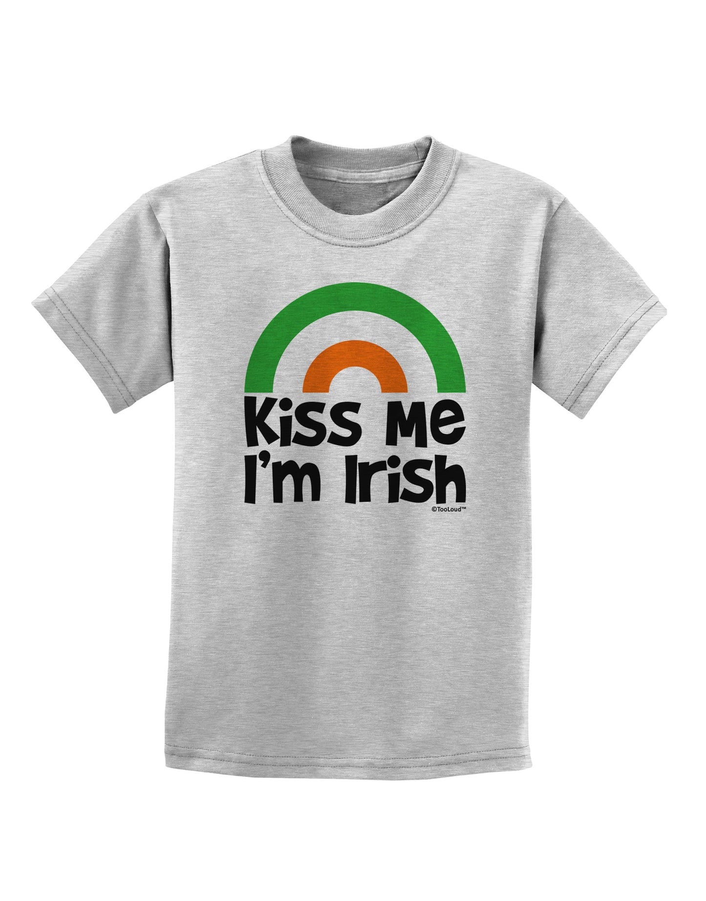 Irish Flag Rainbow - Kiss Me I'm Irish Childrens T-Shirt by TooLoud-Childrens T-Shirt-TooLoud-AshGray-X-Small-Davson Sales