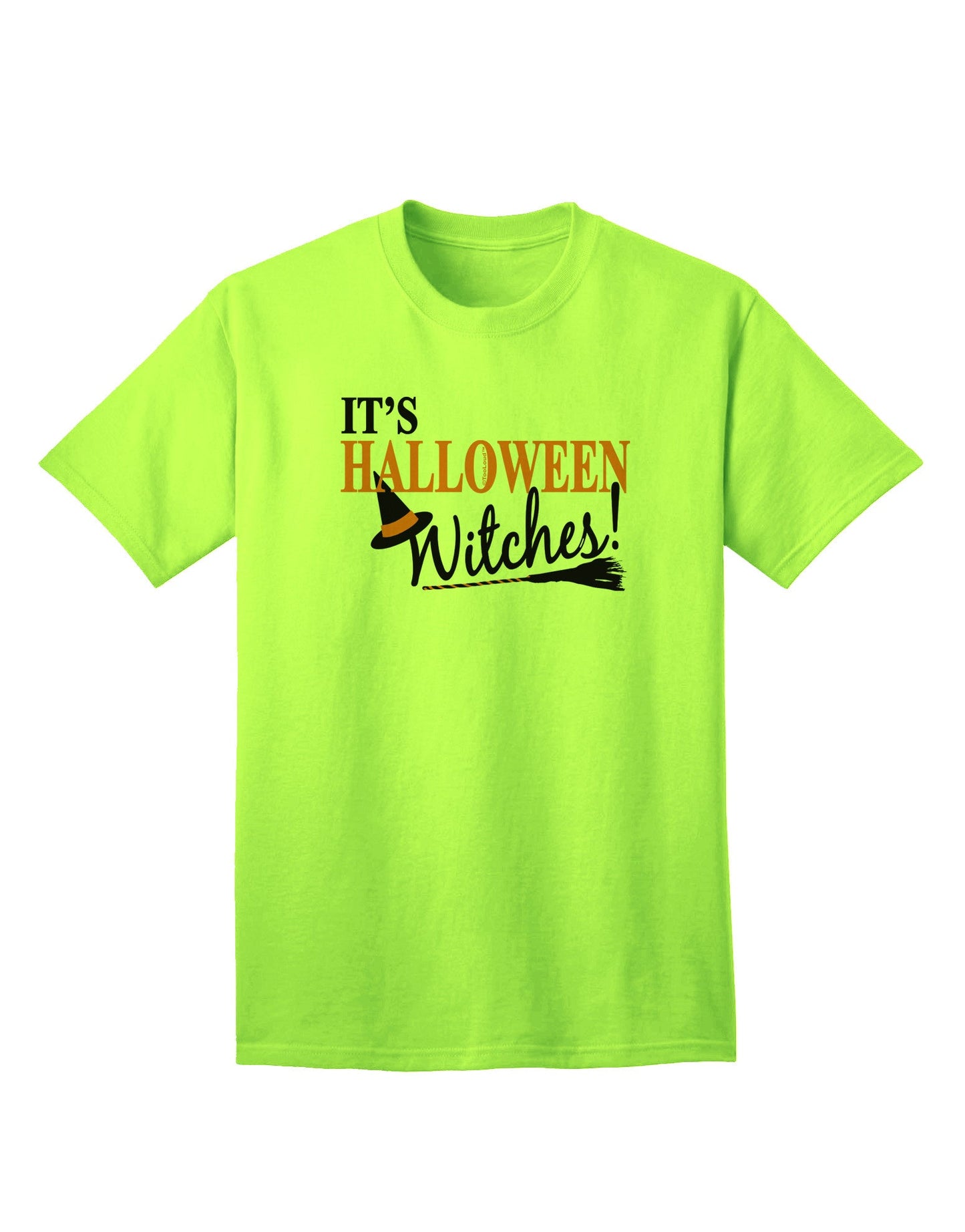 It's Halloween Witches Hat Adult T-Shirt-unisex t-shirt-TooLoud-Neon-Green-Small-Davson Sales