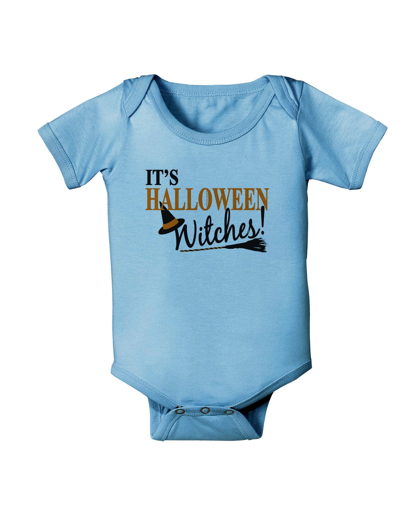 It's Halloween Witches Hat Baby Romper Bodysuit-Baby Romper-TooLoud-LightBlue-06-Months-Davson Sales