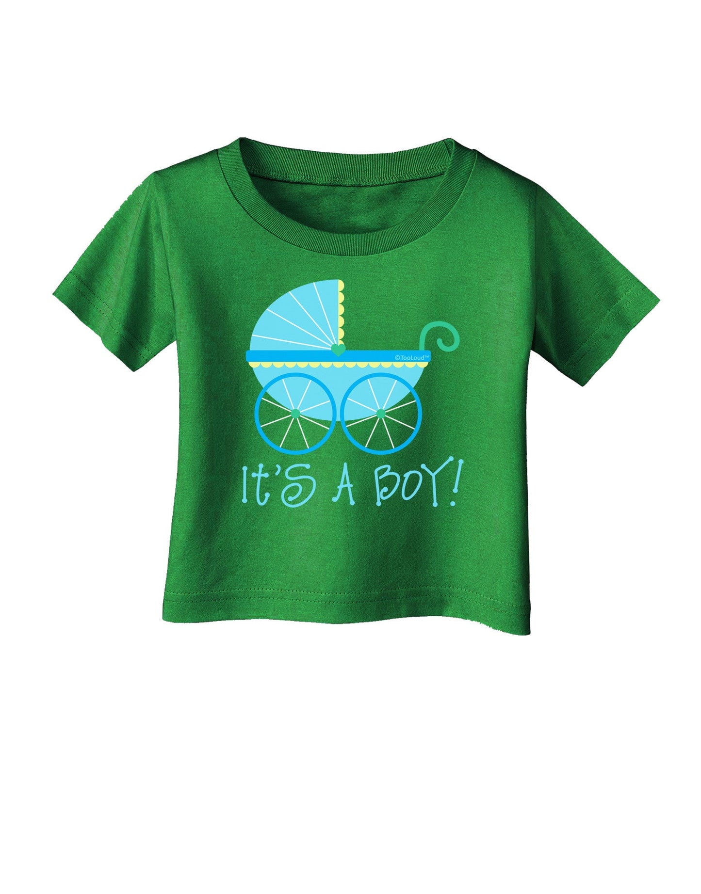 It's a Boy - Baby Boy Carriage Infant T-Shirt Dark-Infant T-Shirt-TooLoud-Clover-Green-06-Months-Davson Sales