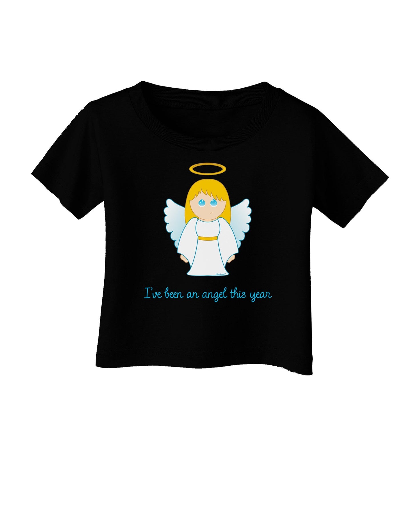 I've Been An Angel This Year Cute Christmas Angel Infant T-Shirt Dark-Infant T-Shirt-TooLoud-Black-06-Months-Davson Sales