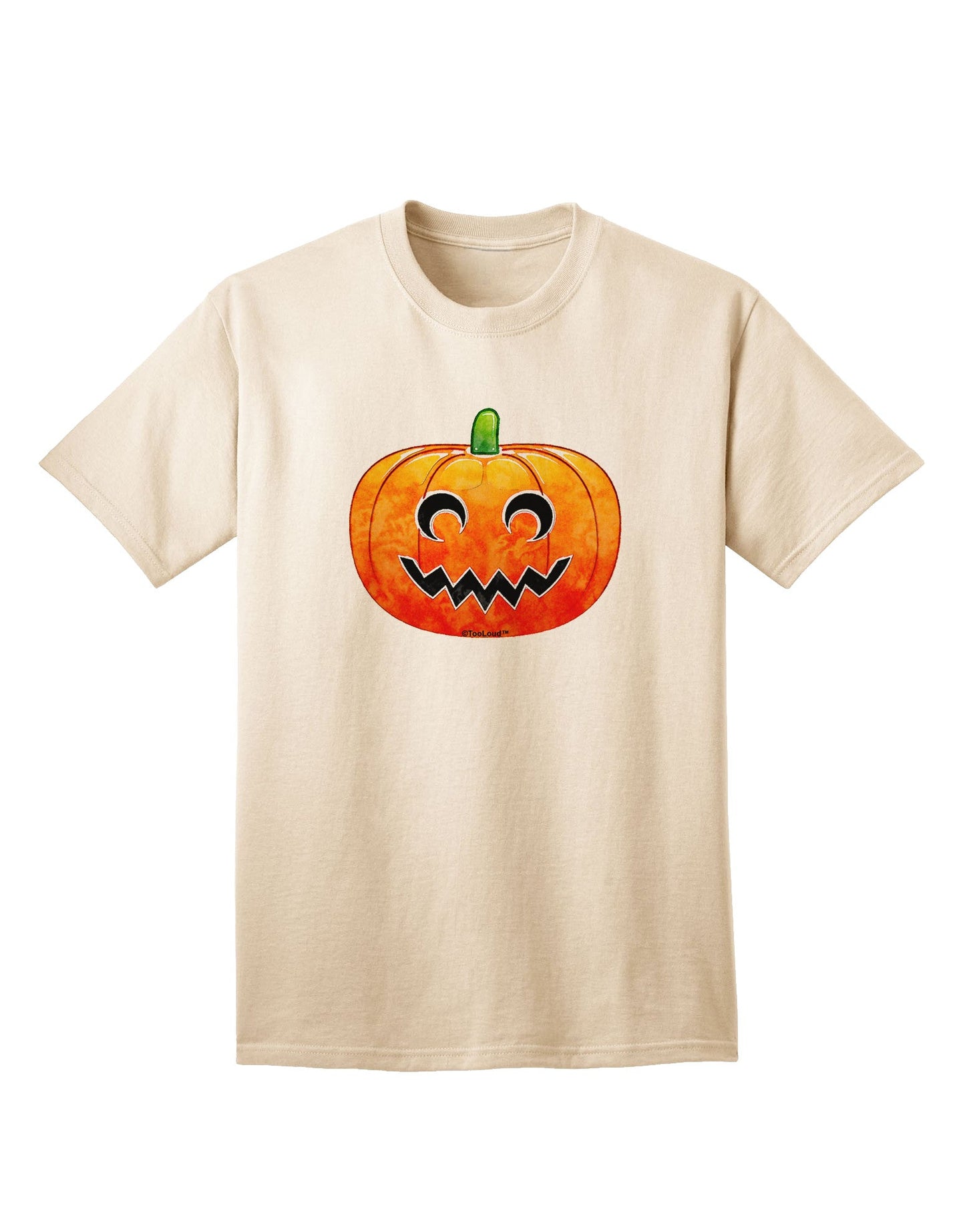 Jack-O-Lantern Watercolor Adult T-Shirt-Mens T-Shirt-TooLoud-Natural-Small-Davson Sales